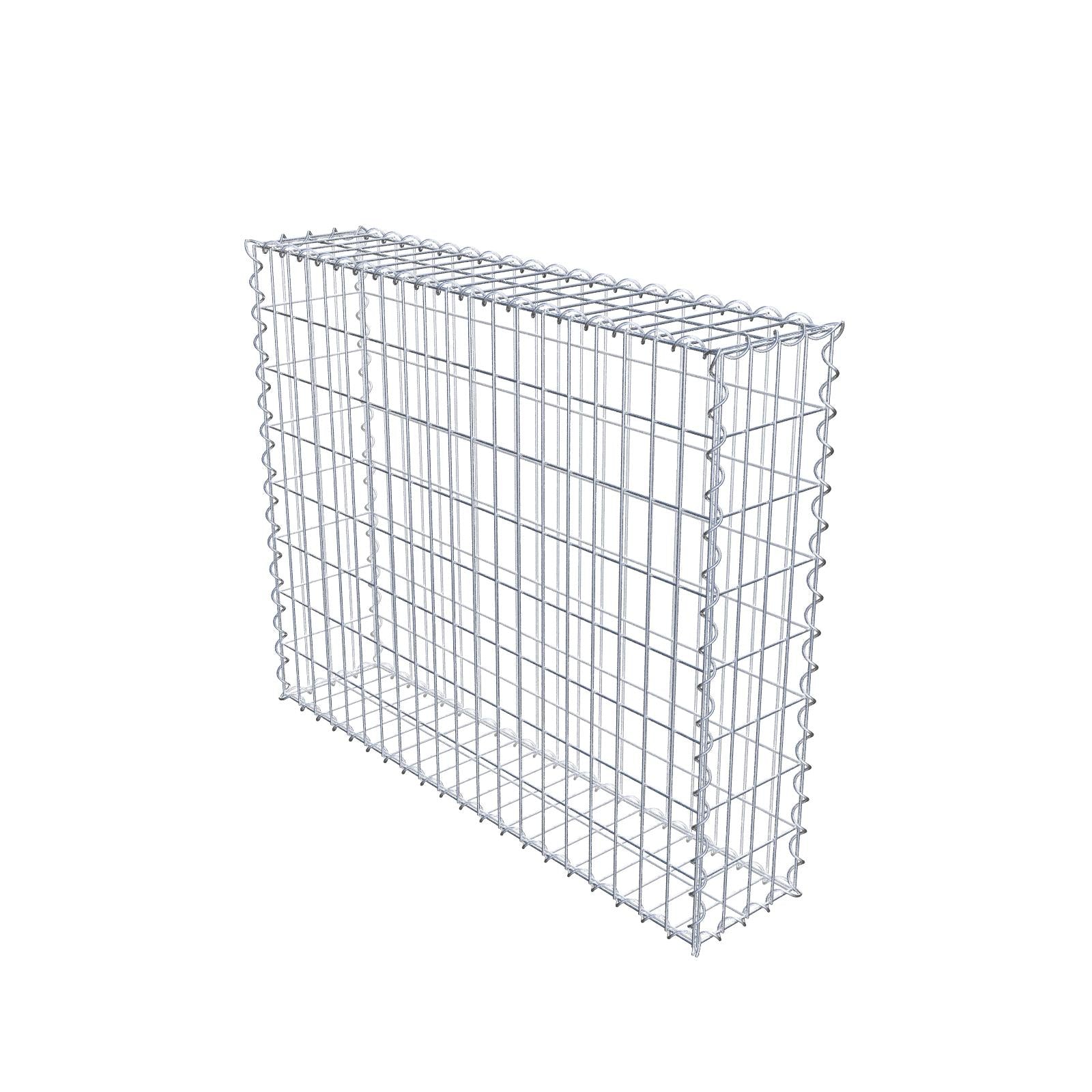 Gabione 100 cm x 80 cm x 20 cm (L x H x T), Maschenweite 5 cm x 10 cm, Spirale