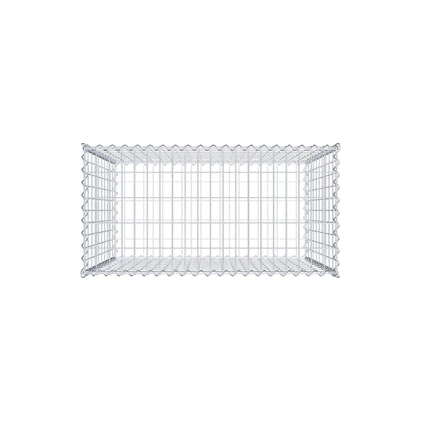 Gabione 100 cm x 100 cm x 50 cm (L x H x T), Maschenweite 5 cm x 10 cm, Spirale