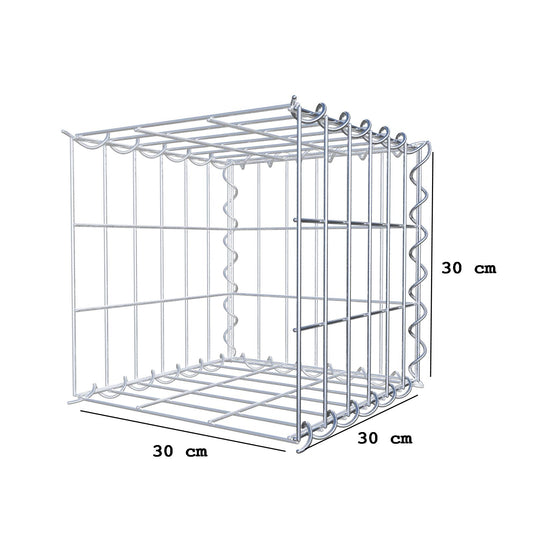 Gavión adicional tipo 2 30 cm x 30 cm x 30 cm (L x A x P), malla 5 cm x 10 cm, en espiral