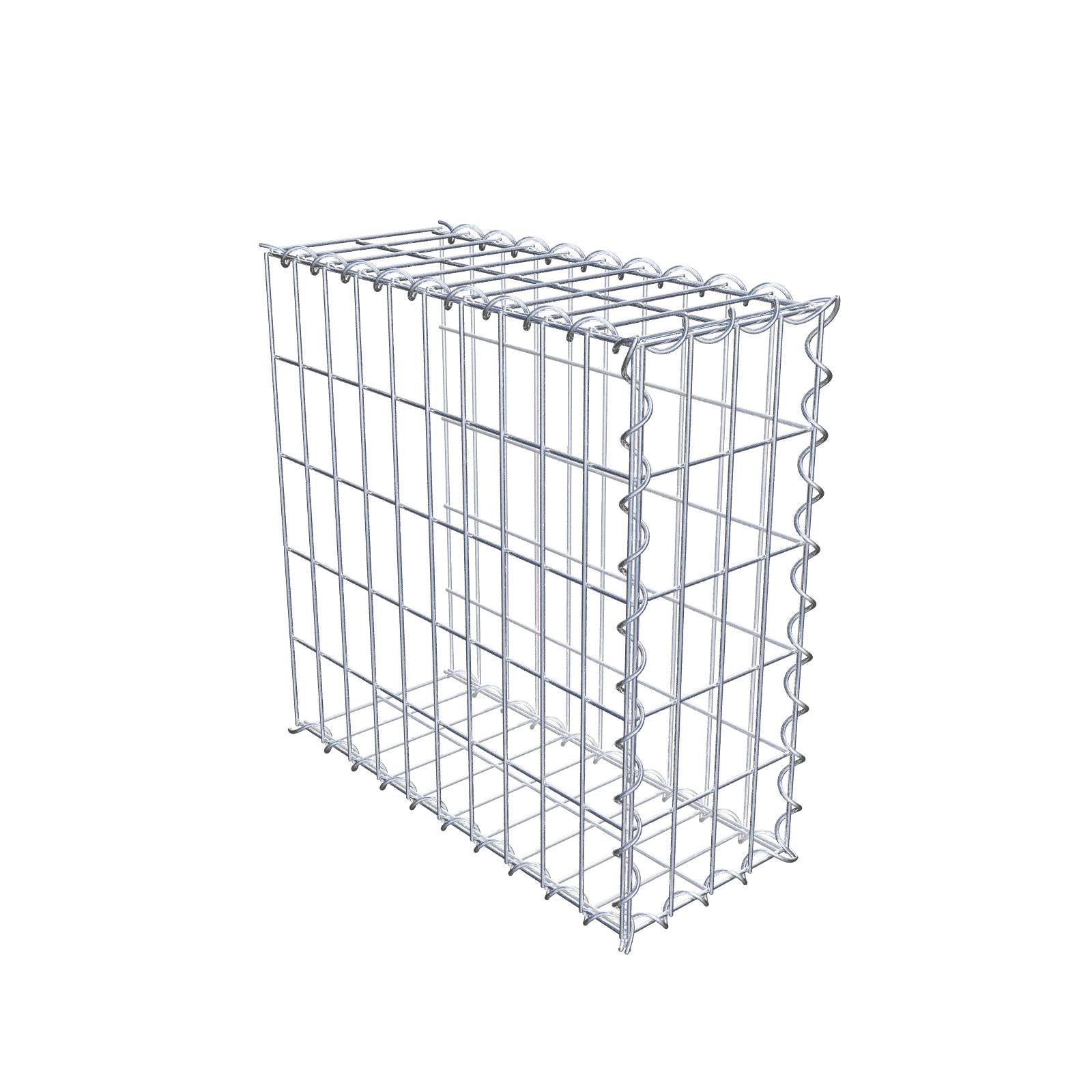 Gabion rapporté type 2 50 cm x 50 cm x 20 cm (L x H x P), mailles 5 cm x 10 cm, spirale