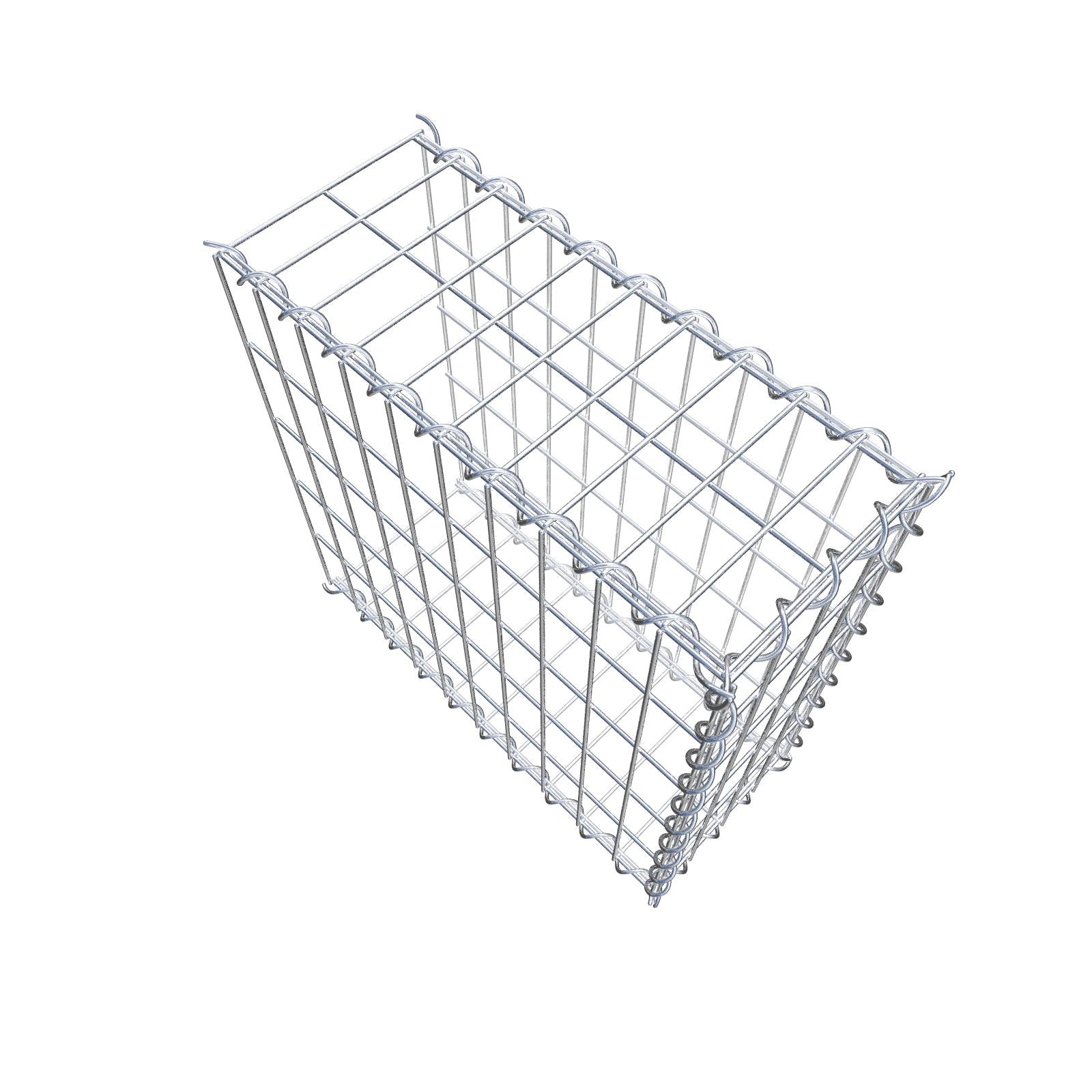 Gabbione aggiuntivo tipo 2 50 cm x 50 cm x 20 cm (L x H x P), dimensione maglia 5 cm x 10 cm, a spirale