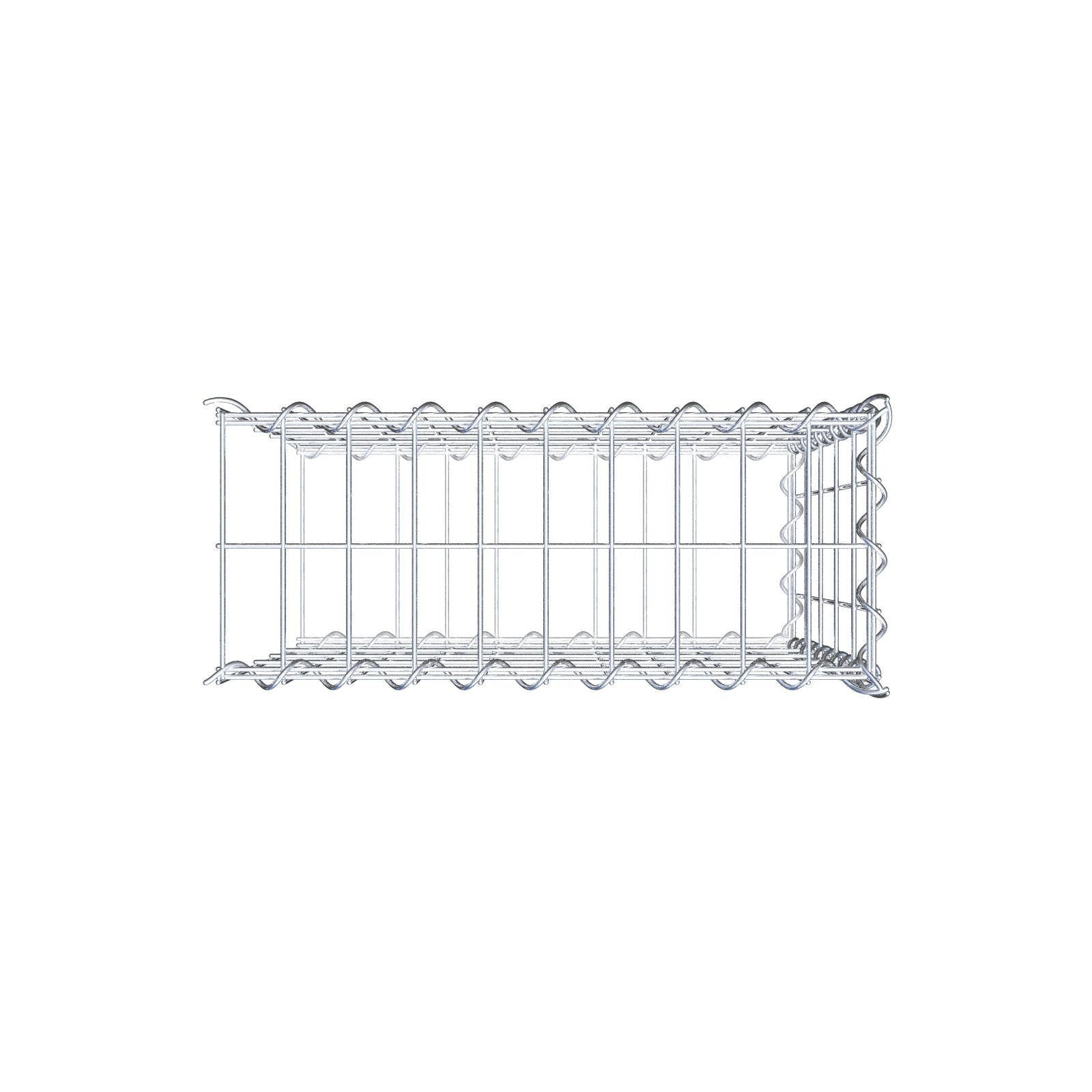 Gabbione aggiuntivo tipo 2 50 cm x 50 cm x 20 cm (L x H x P), dimensione maglia 5 cm x 10 cm, a spirale