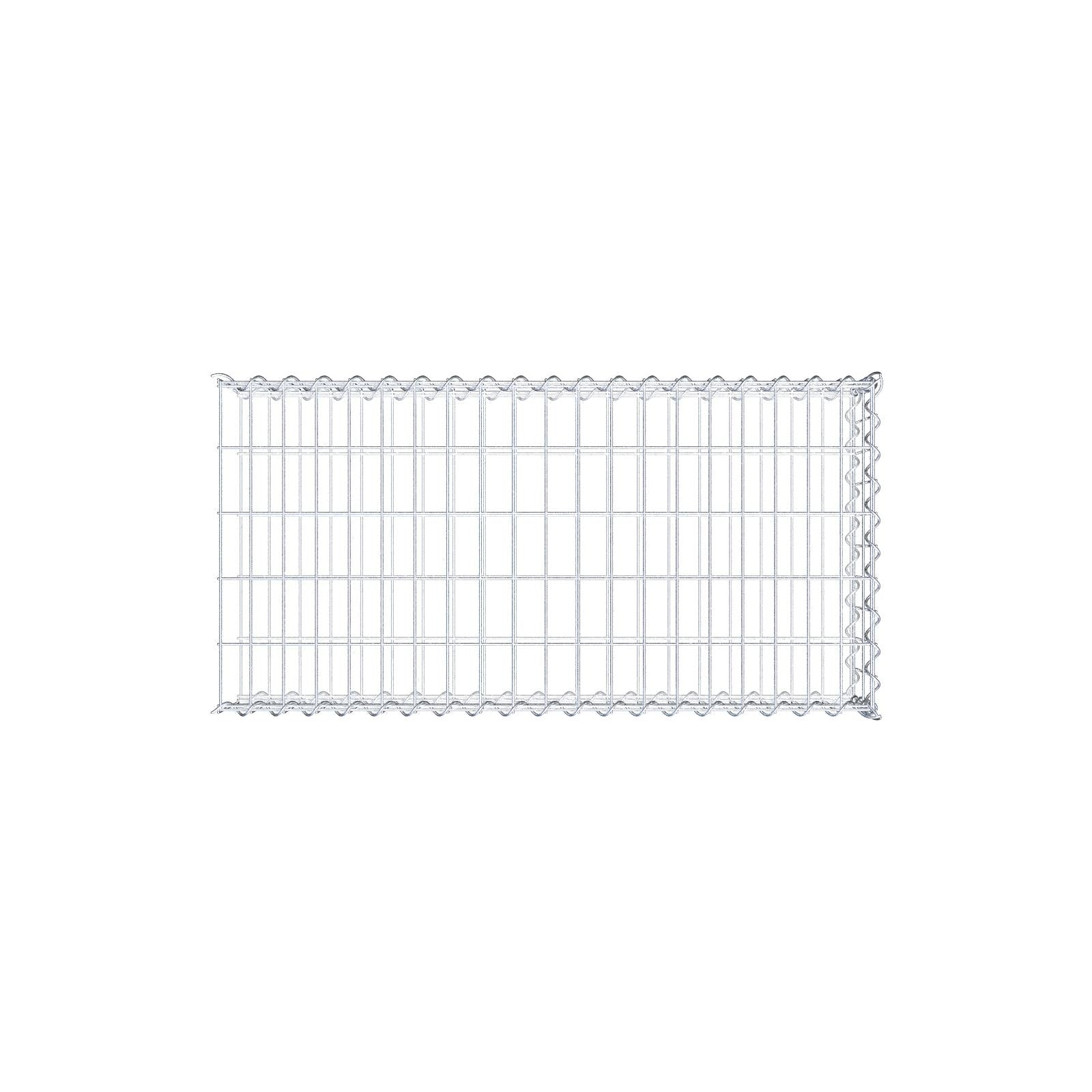 Gavión adulto tipo 2 100 cm x 20 cm x 50 cm (largo x alto x profundidad), tamaño de malla 5 cm x 10 cm, espiral