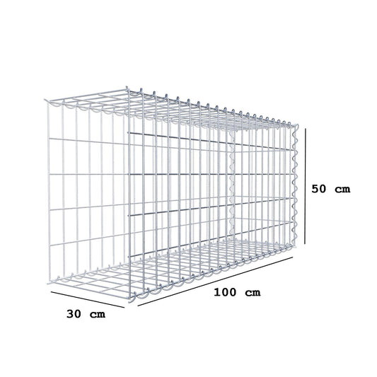 Gabião tipo 2 100 cm x 50 cm x 30 cm (C x A x P), malhagem 5 cm x 10 cm, espiral
