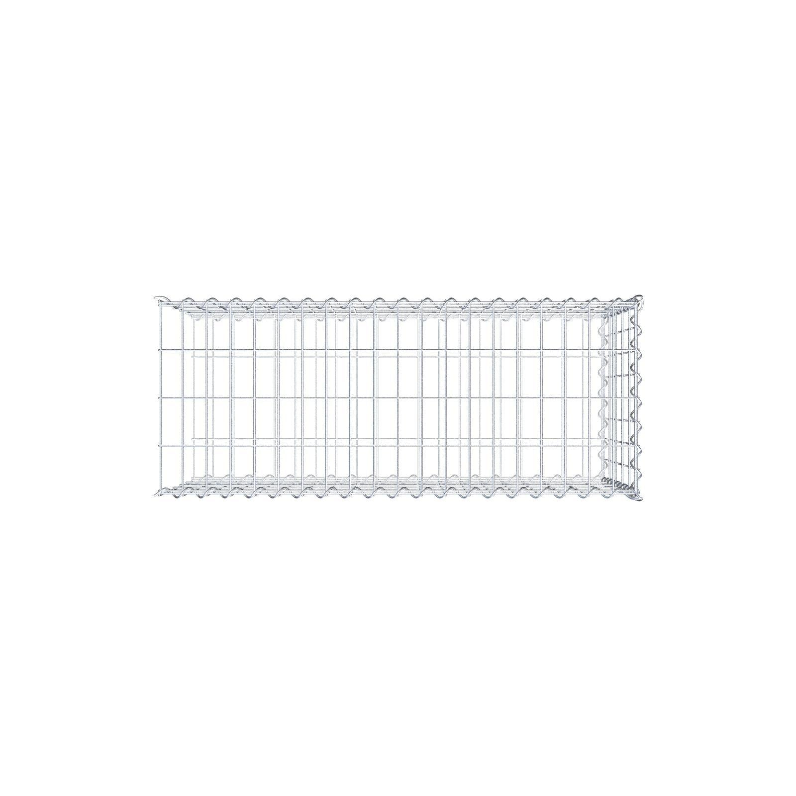Opvokset gabion type 2 100 cm x 50 cm x 40 cm (L x H x D), maskestørrelse 5 cm x 10 cm, spiral