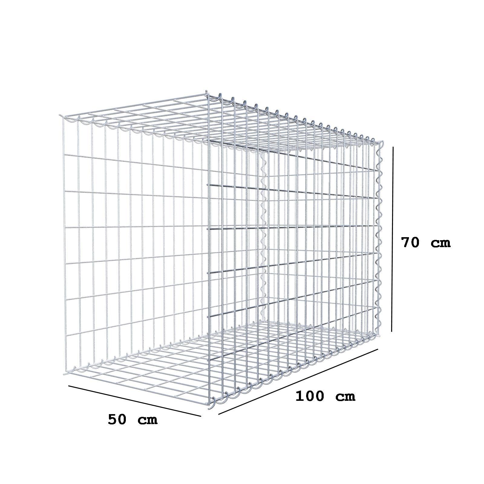Grown-on gabion type 2 100 cm x 70 cm x 50 cm (L x H x D), mesh size 5 cm x 10 cm, spiral