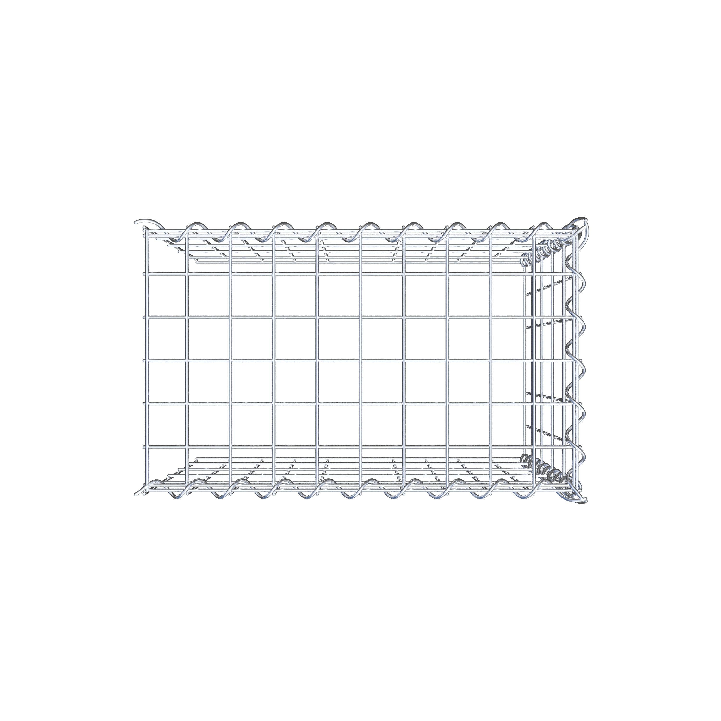 Grown-on gabion type 4 50 cm x 50 cm x 30 cm (L x H x D), mesh size 5 cm x 10 cm, spiral
