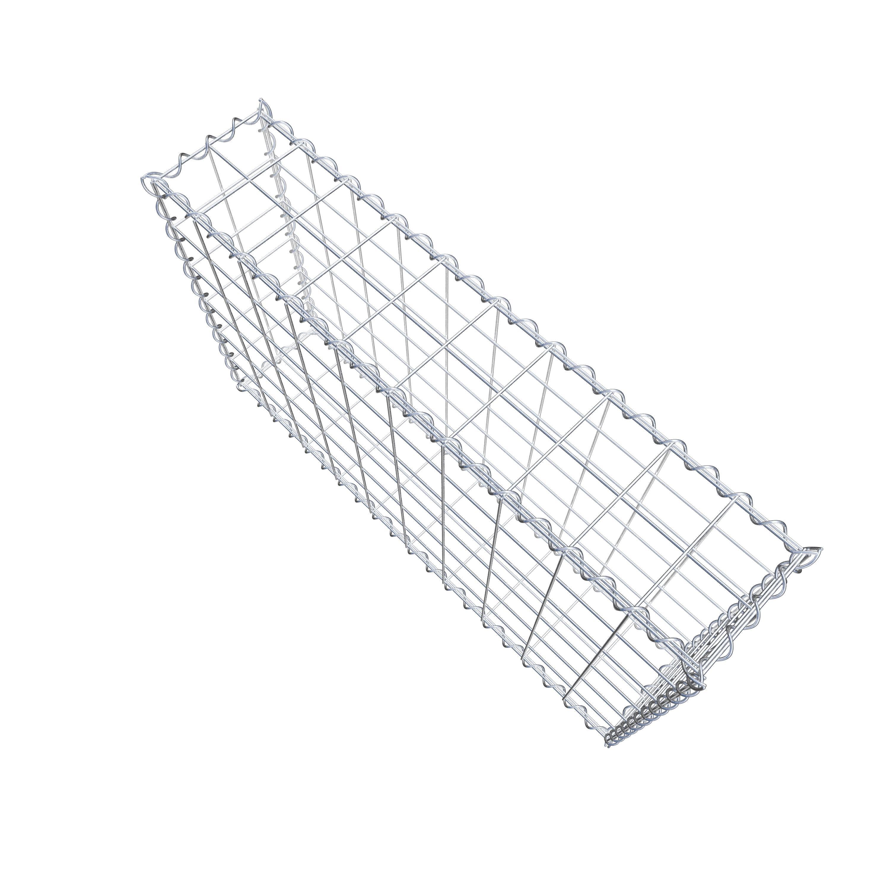 Gabião 100 cm x 60 cm x 20 cm (C x A x P), malhagem 10 cm x 10 cm, espiral