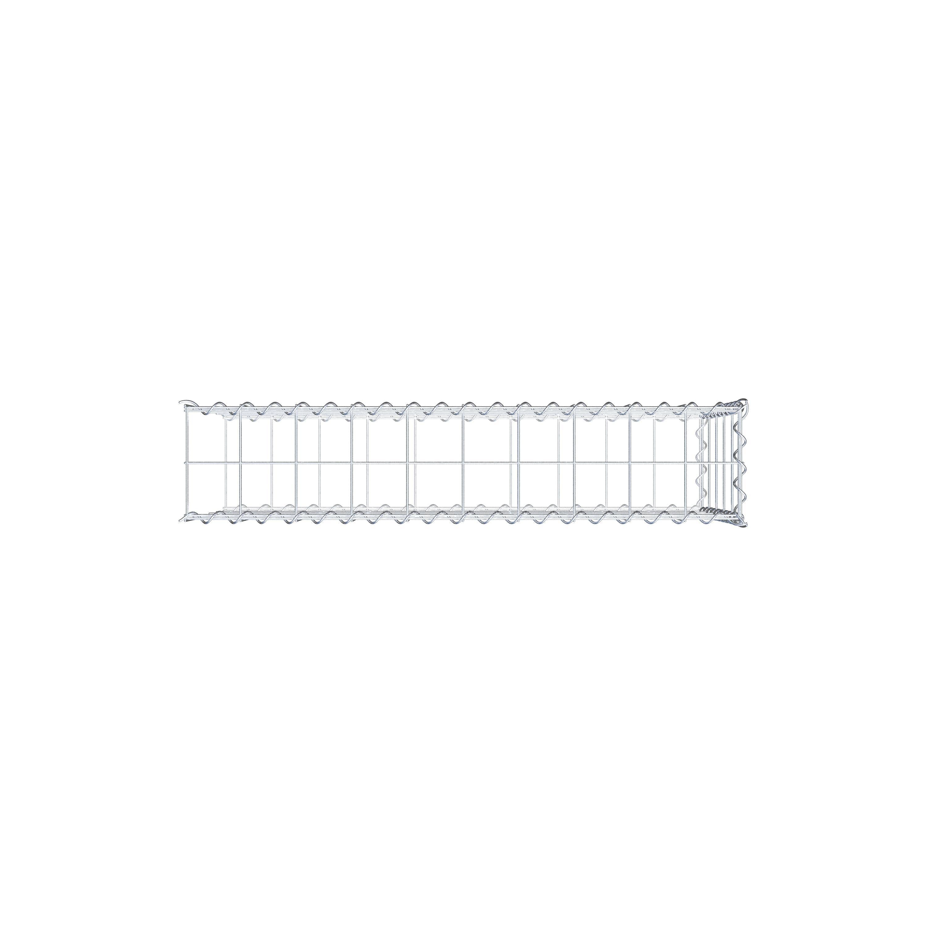 Opvokset gabion type 2 100 cm x 50 cm x 20 cm (L x H x D), maskestørrelse 10 cm x 10 cm, spiral