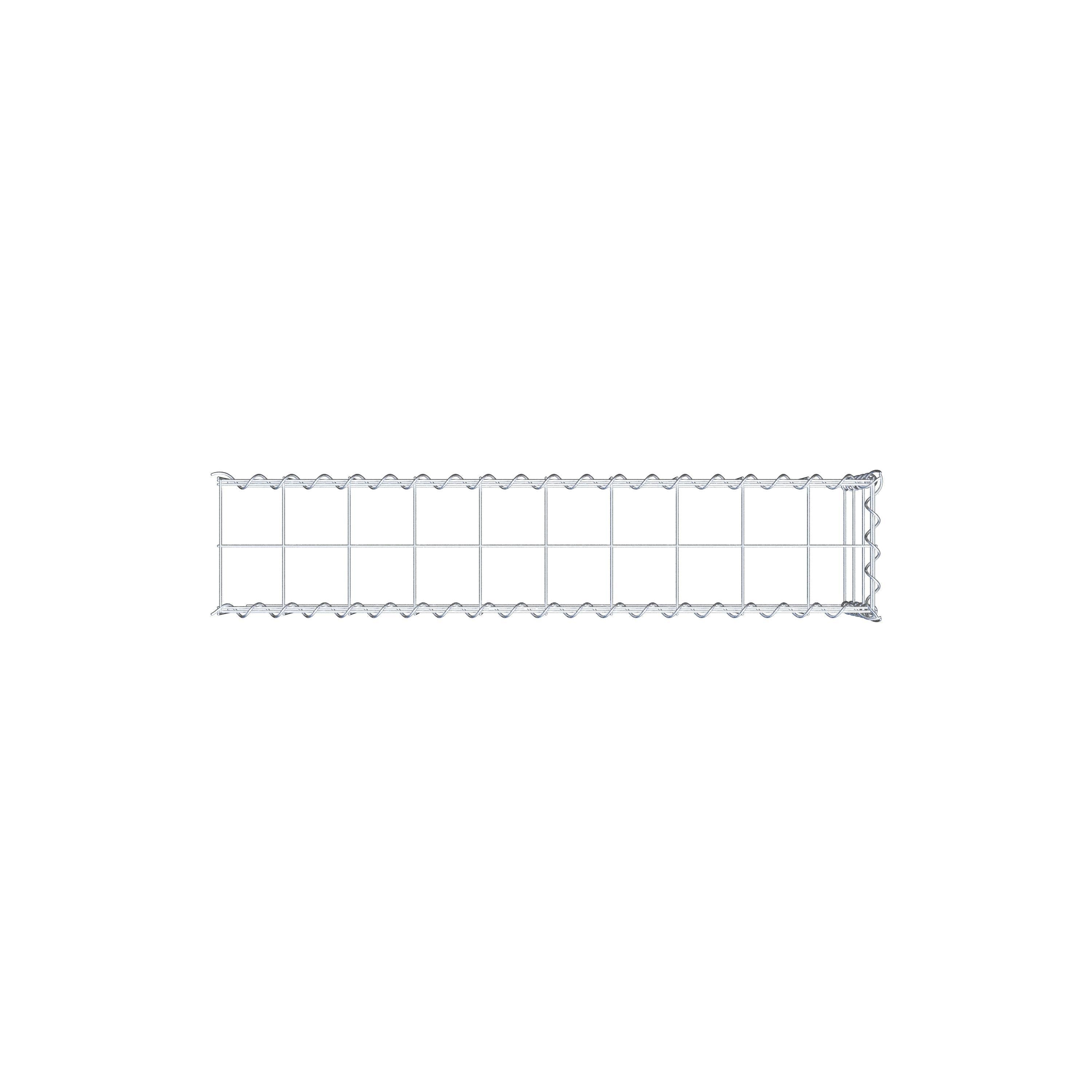 Opvokset gabion type 4 100 cm x 30 cm x 20 cm (L x H x D), maskestørrelse 10 cm x 10 cm, spiral