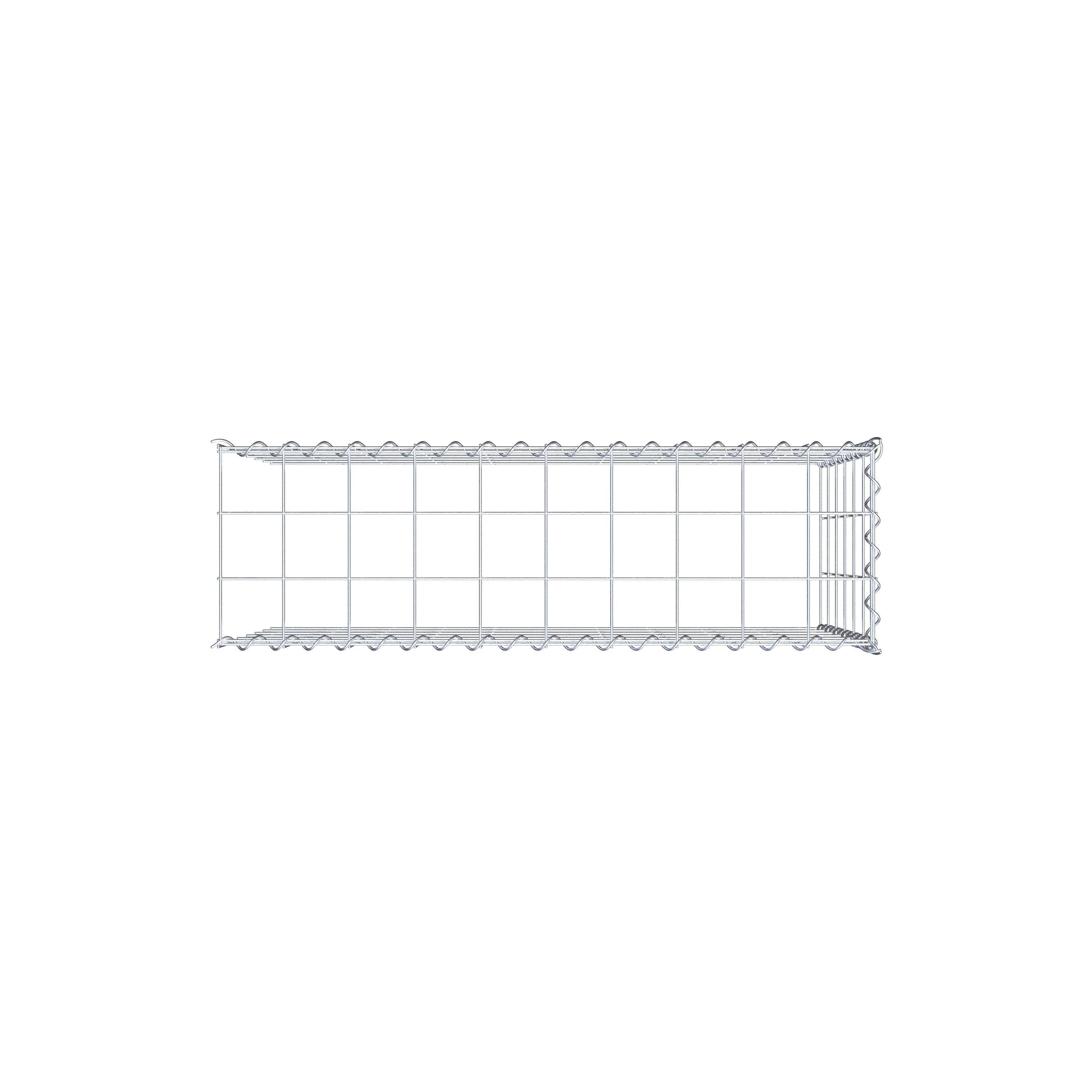 Aangebouwde schanskorf type 4 100 cm x 60 cm x 30 cm (L x H x D), maaswijdte 10 cm x 10 cm, spiraal