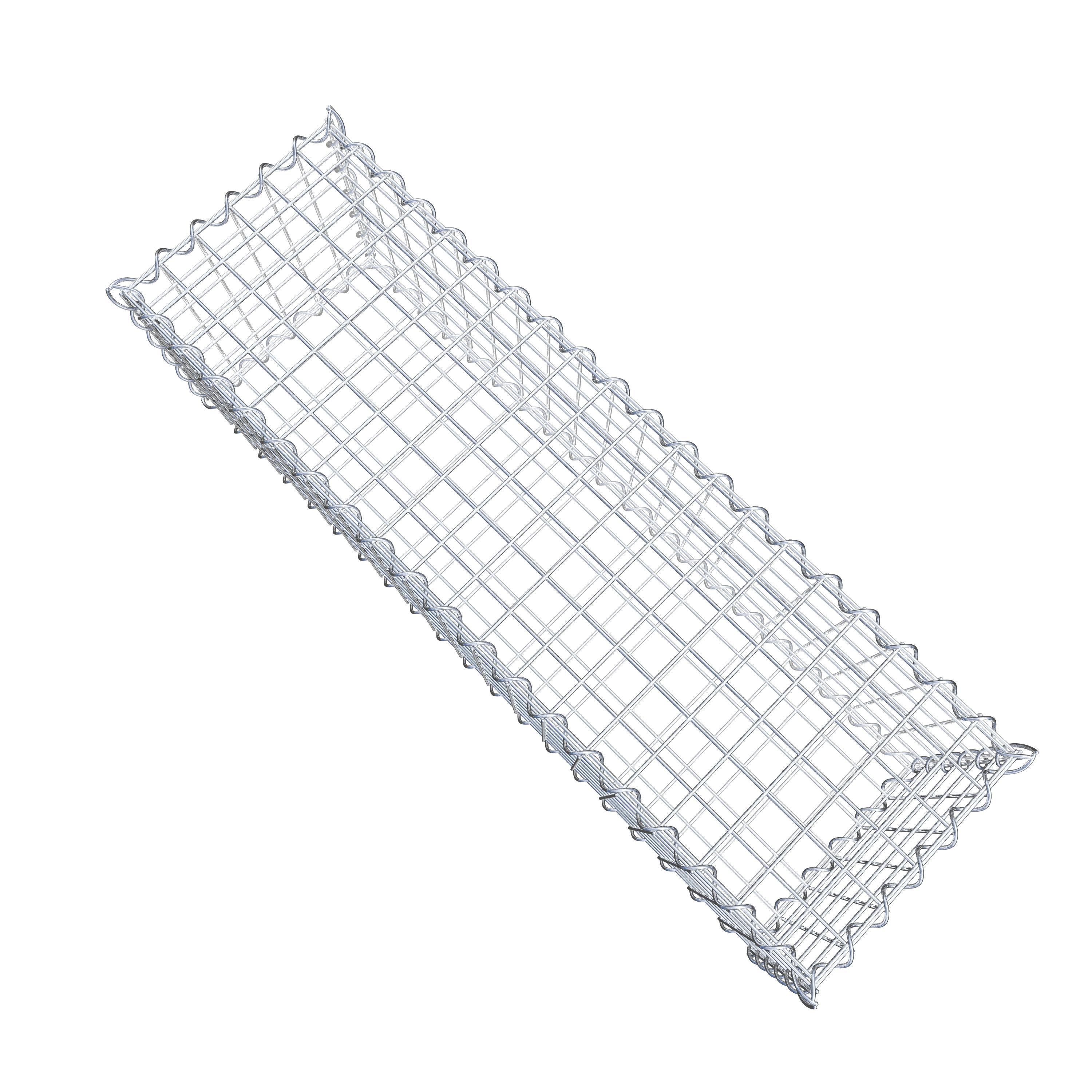 Gavión 100 cm x 30 cm x 30 cm (largo x alto x fondo), malla 5 cm x 5 cm, en espiral