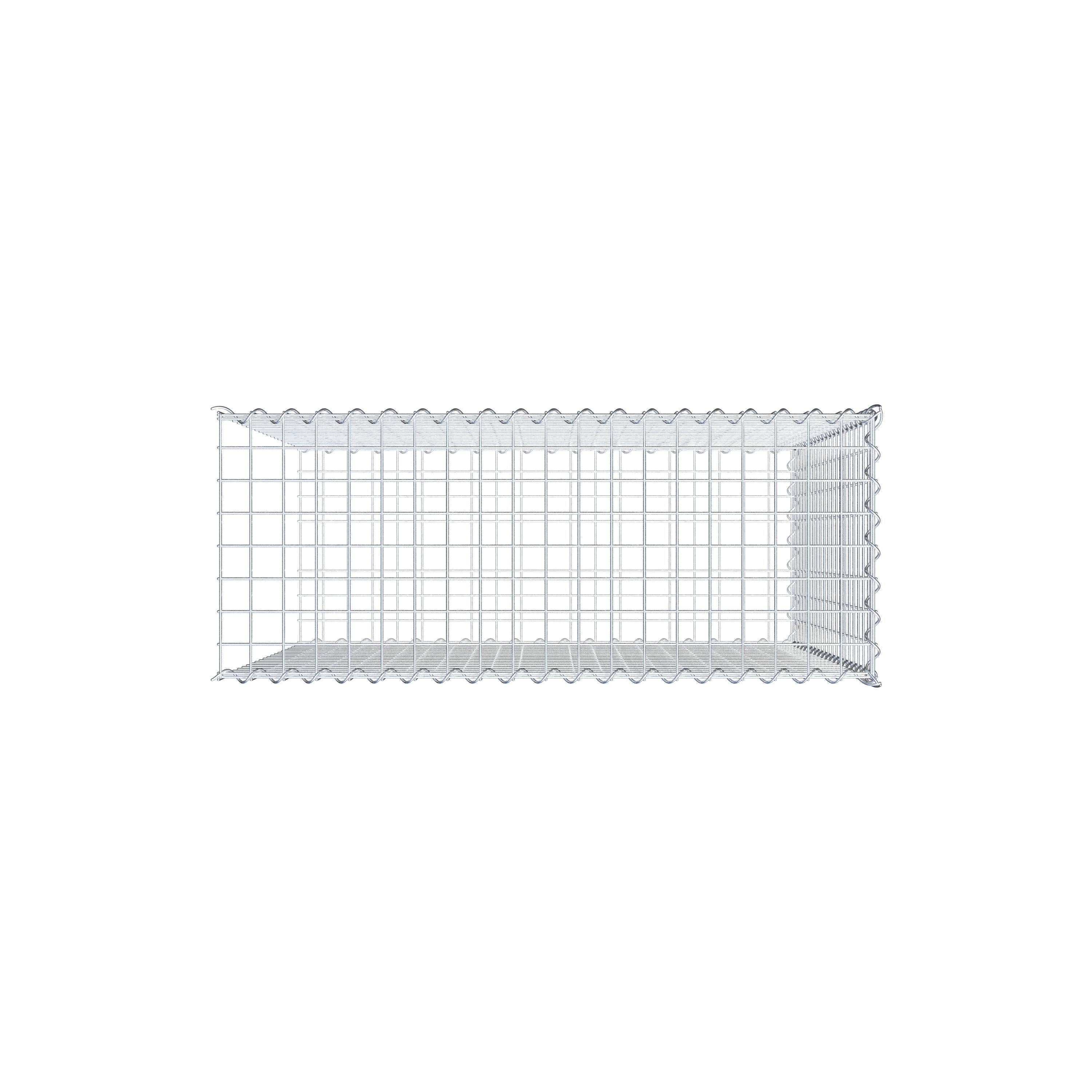 Grown-on gabion type 2 100 cm x 100 cm x 40 cm (L x H x D), mesh size 5 cm x 5 cm, spiral