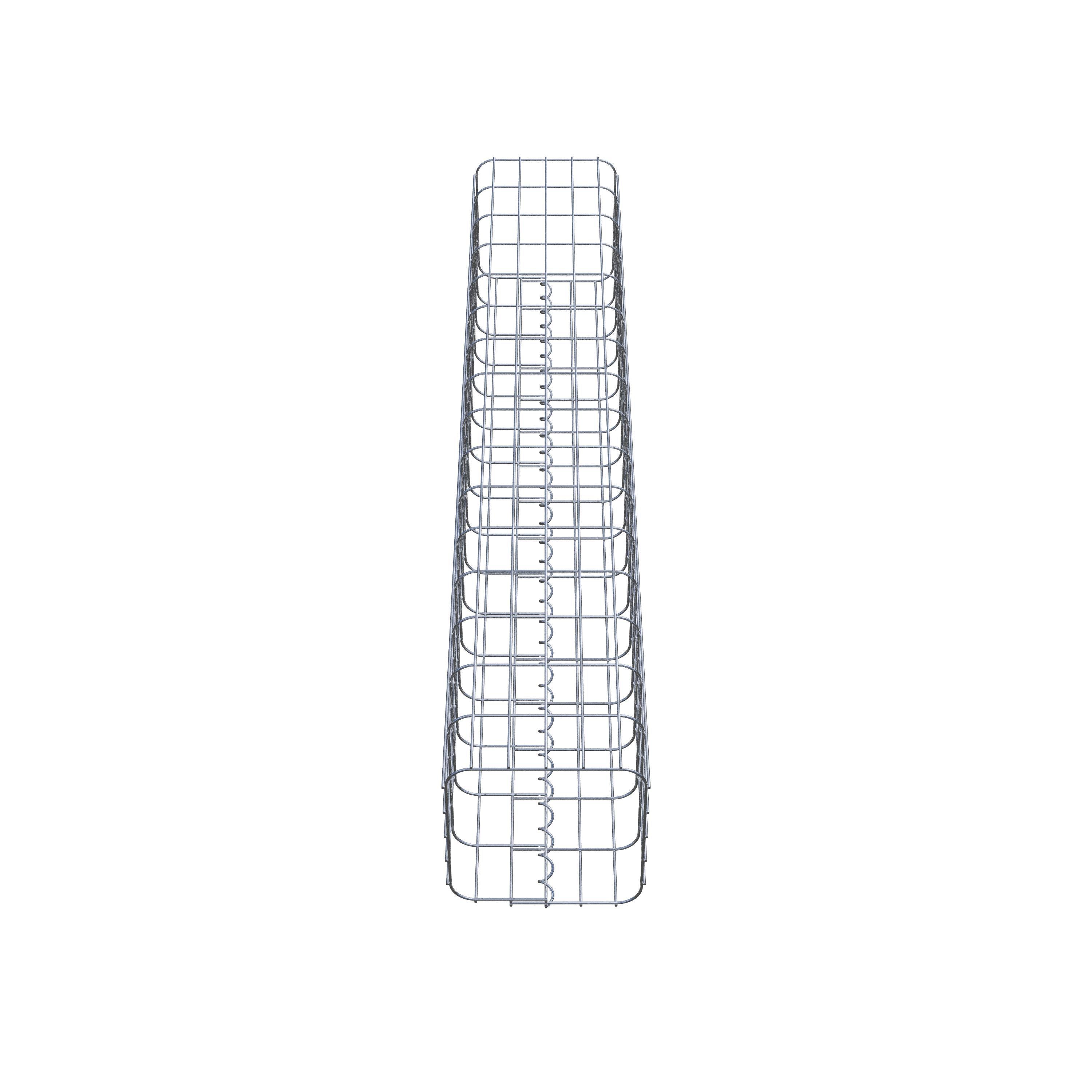 Schanskorfzuil hoekig 27 cm x 27 cm, 160 cm hoog, MW 5 cm x 10 cm