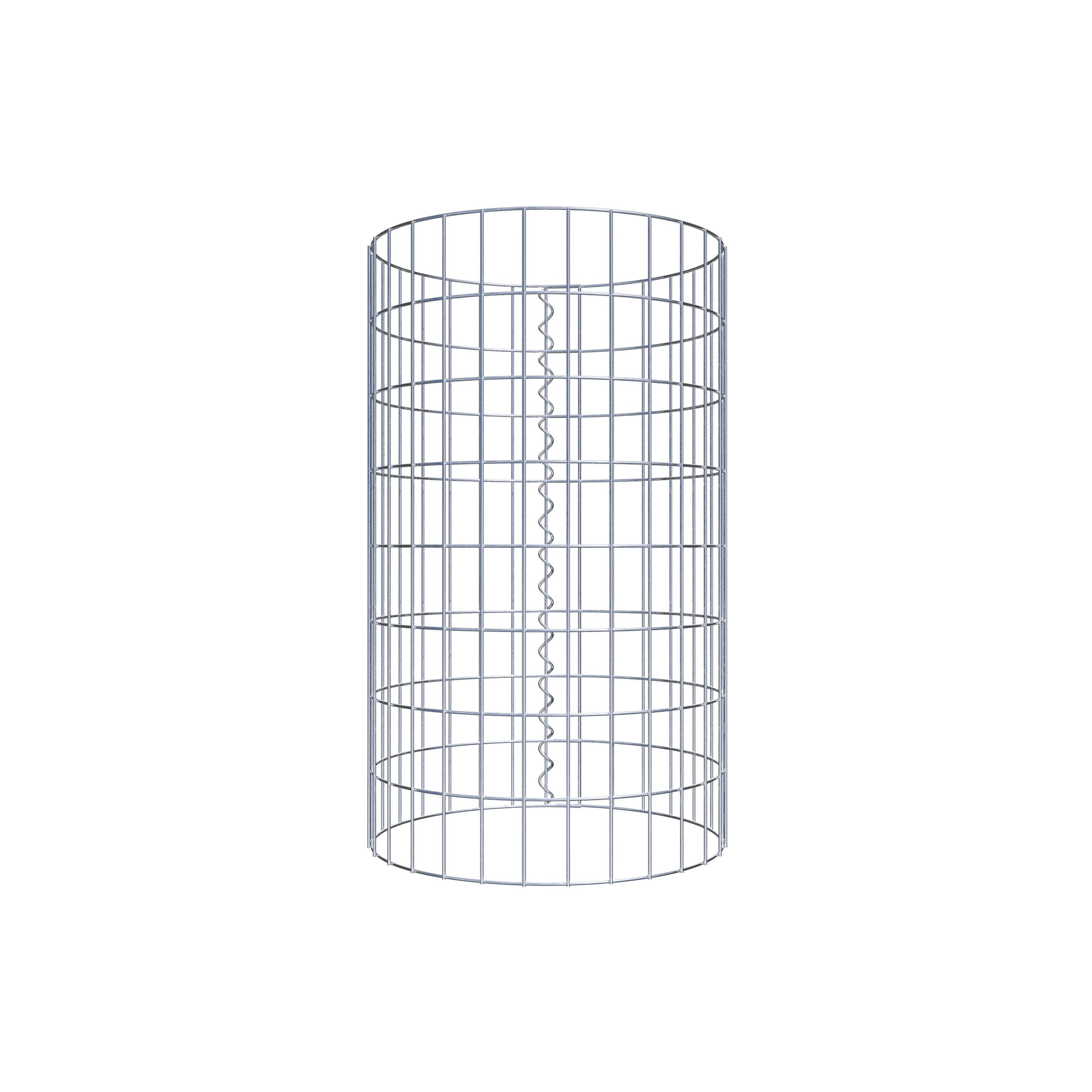 Gabion column around 47 cm diameter, 80 cm height, mesh size 5 cm x 10 cm