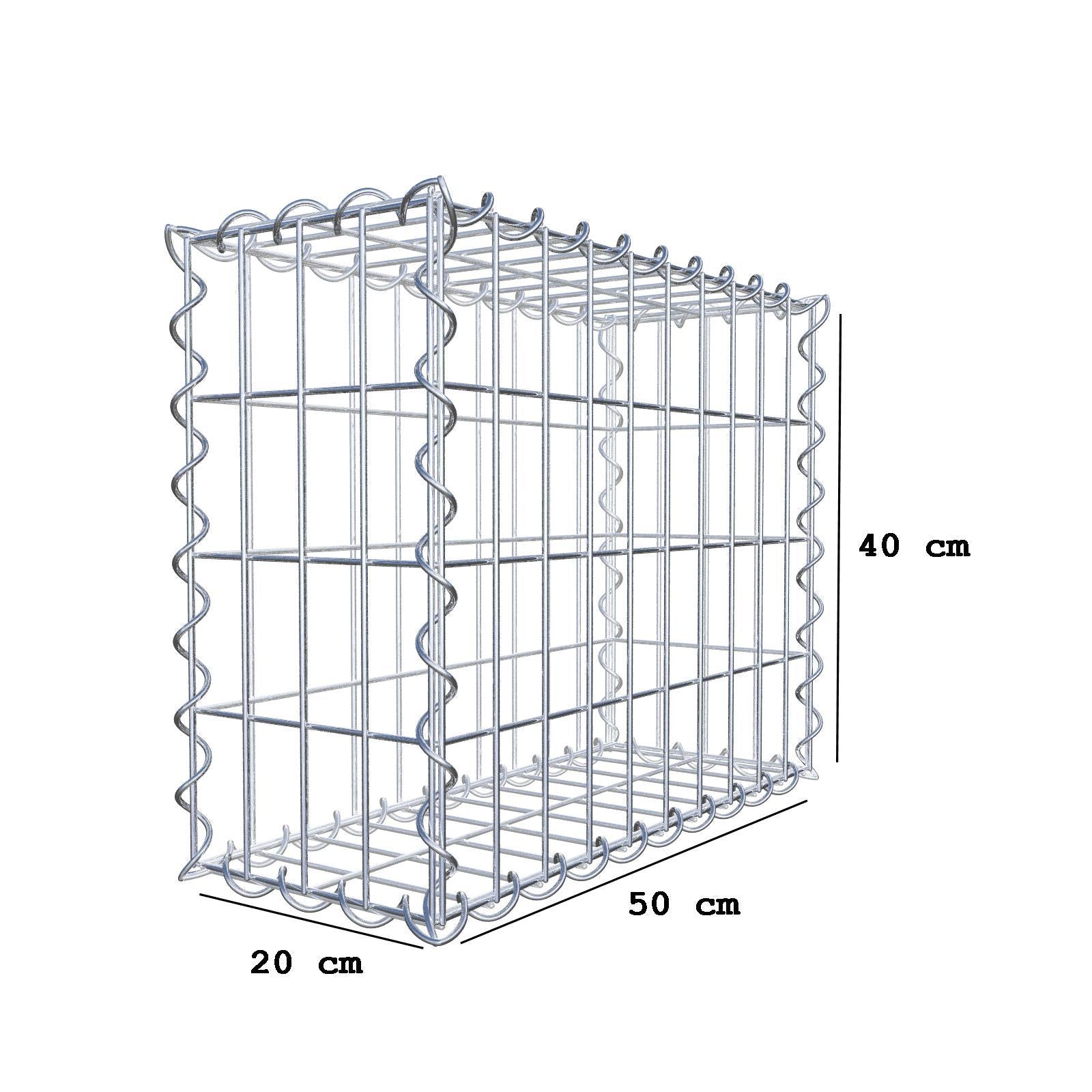 Gabion 50 cm x 40 cm x 20 cm (L x H x P), mailles 5 cm x 10 cm, spirale