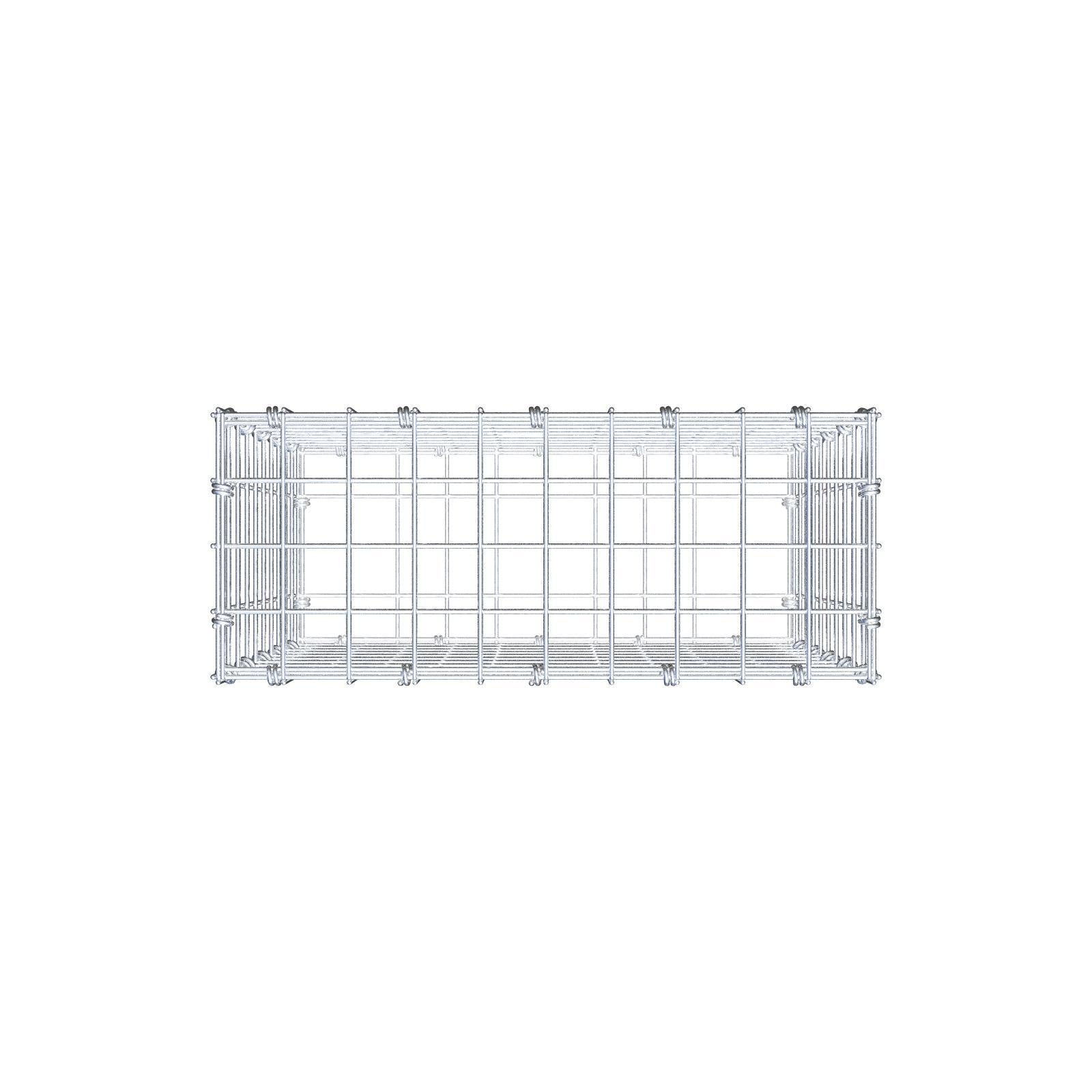 Gabion 50 cm x 50 cm x 20 cm (L x H x D), maskestørrelse 5 x 5 cm, spiralring