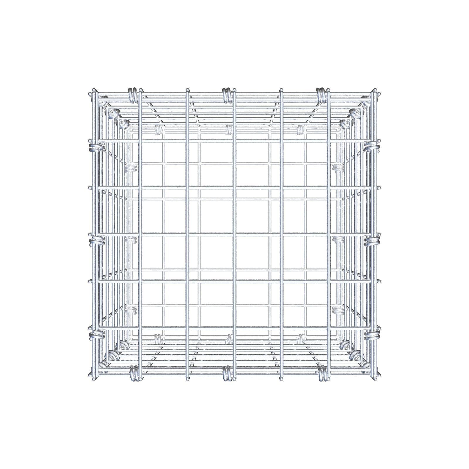 Gabion 30 cm x 30 cm x 30 cm (L x H x D), maskestørrelse 5 x 5 cm, spiralring