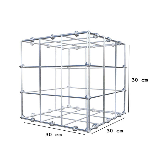 Gabião 30 cm x 30 cm x 30 cm (C x A x P), malhagem 10 x 10 cm, anel espiral