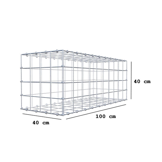 Gabion 100 cm x 40 cm x 40 cm (L x H x P), mailles 10 x 10 cm, anneau en spirale