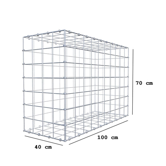 Gabione 100 cm x 70 cm x 40 cm (L x H x T), Maschenweite 10 x 10 cm, Spiralring