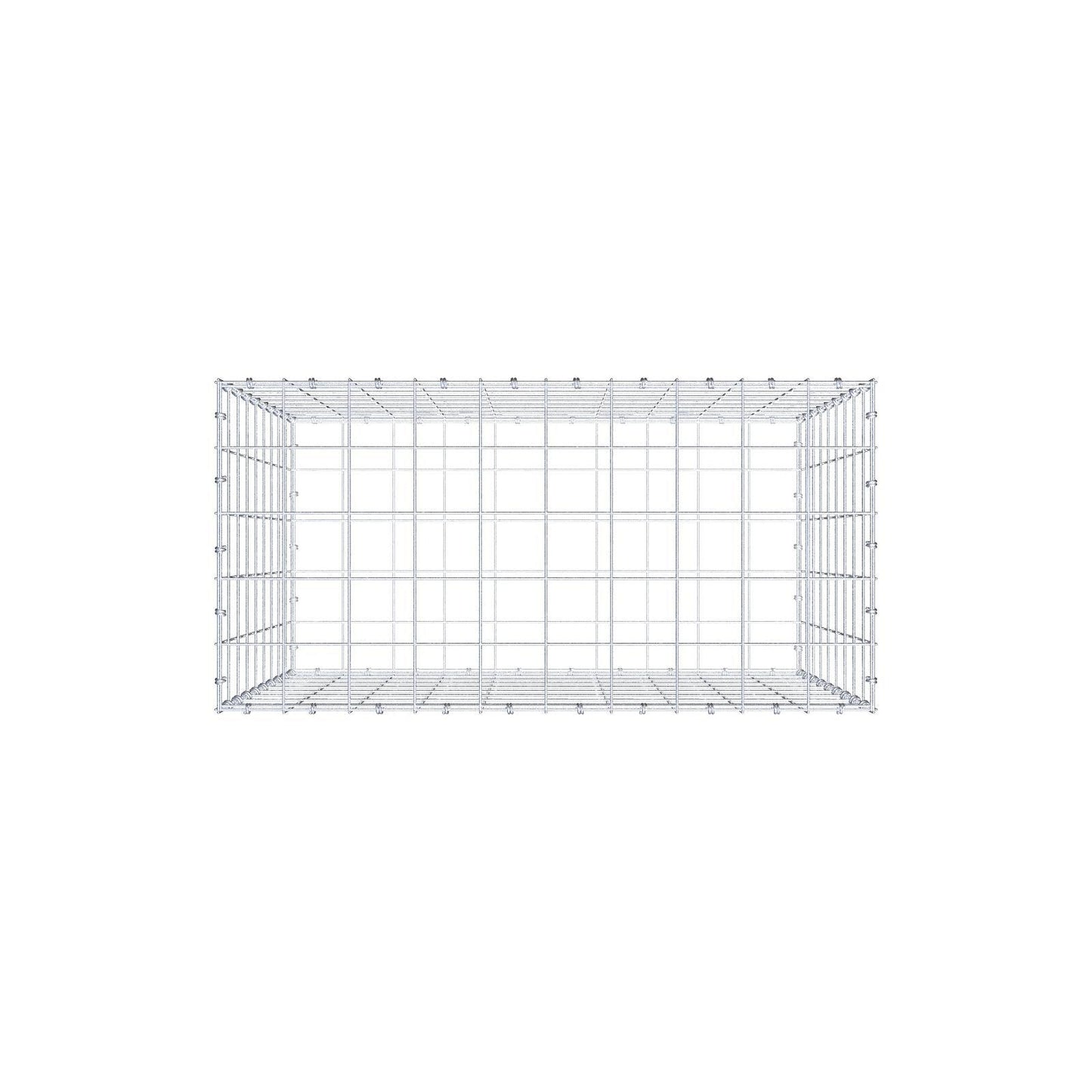 Gabion 100 cm x 90 cm x 50 cm (L x H x D), maskestørrelse 10 x 10 cm, spiralring