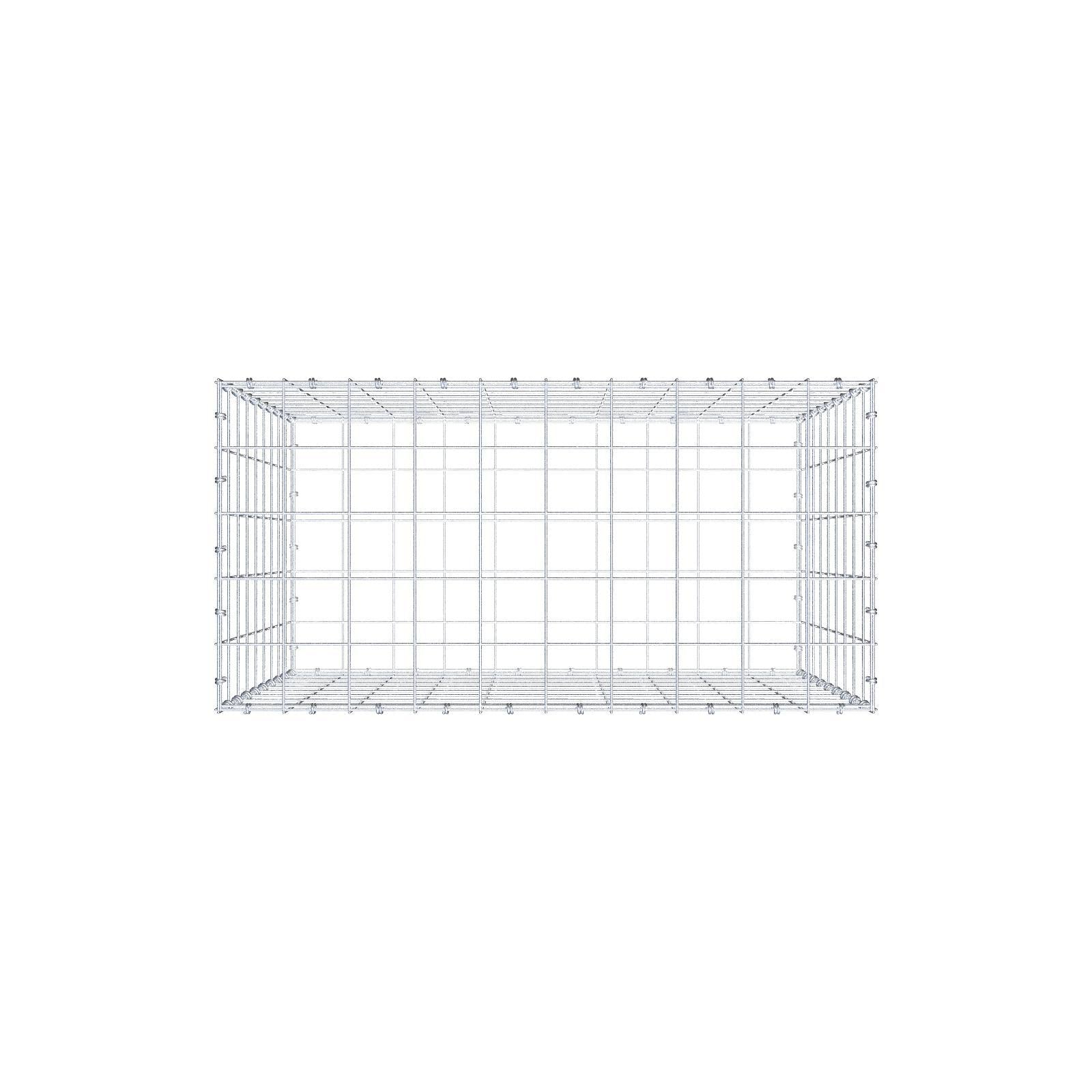 Gabion 100 cm x 90 cm x 50 cm (L x H x D), maskestørrelse 10 x 10 cm, spiralring