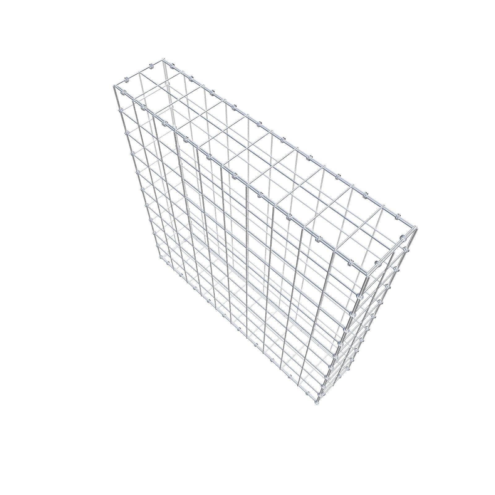 Gabion 100 cm x 100 cm x 20 cm (L x H x D), maskestørrelse 10 x 10 cm, spiralring