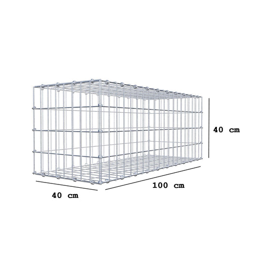 Gabion 100 cm x 40 cm x 40 cm (L x H x P), mailles 5 x 10 cm, anneau en spirale