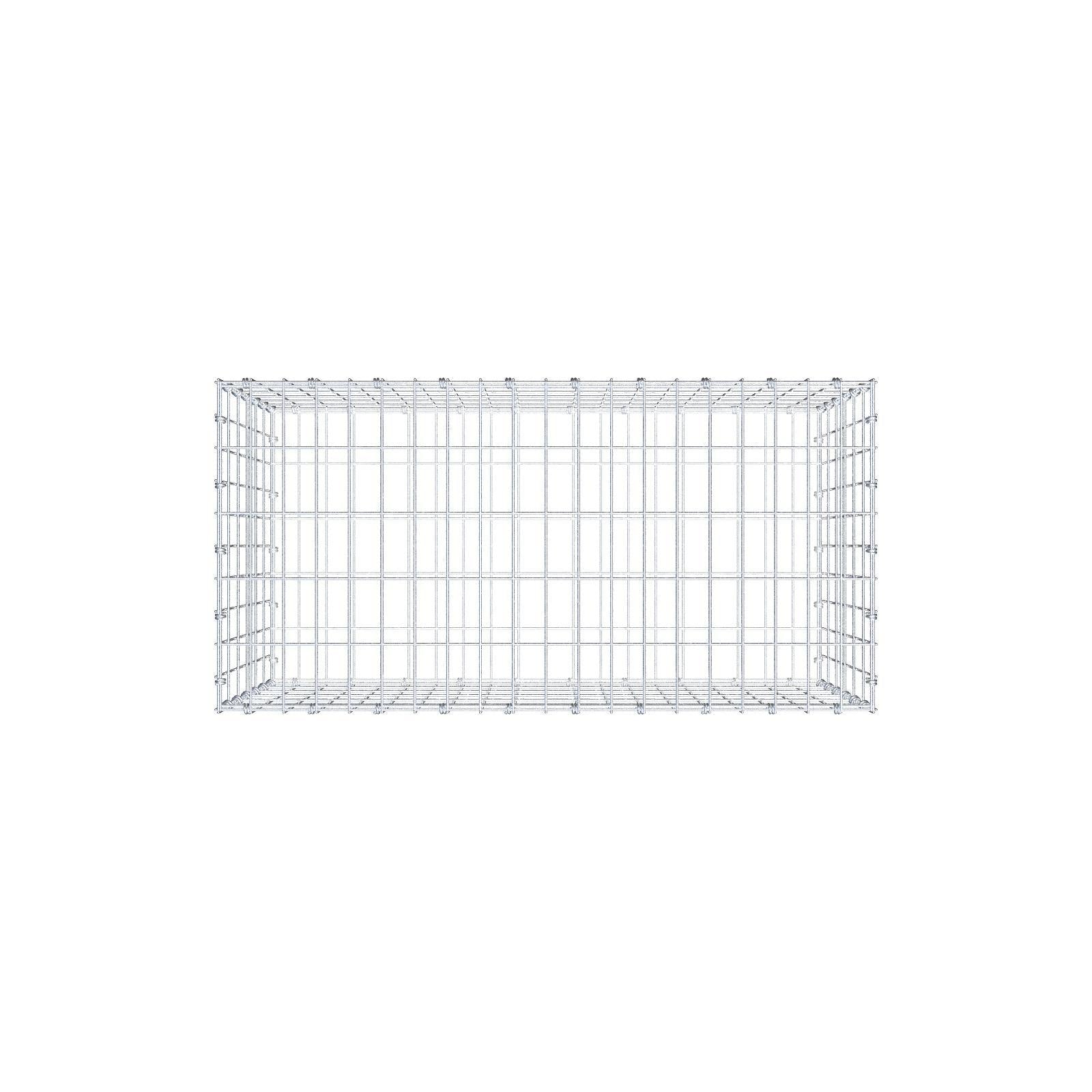 Gabion 100 cm x 60 cm x 50 cm (L x H x D), maskestørrelse 5 x 10 cm, spiralring