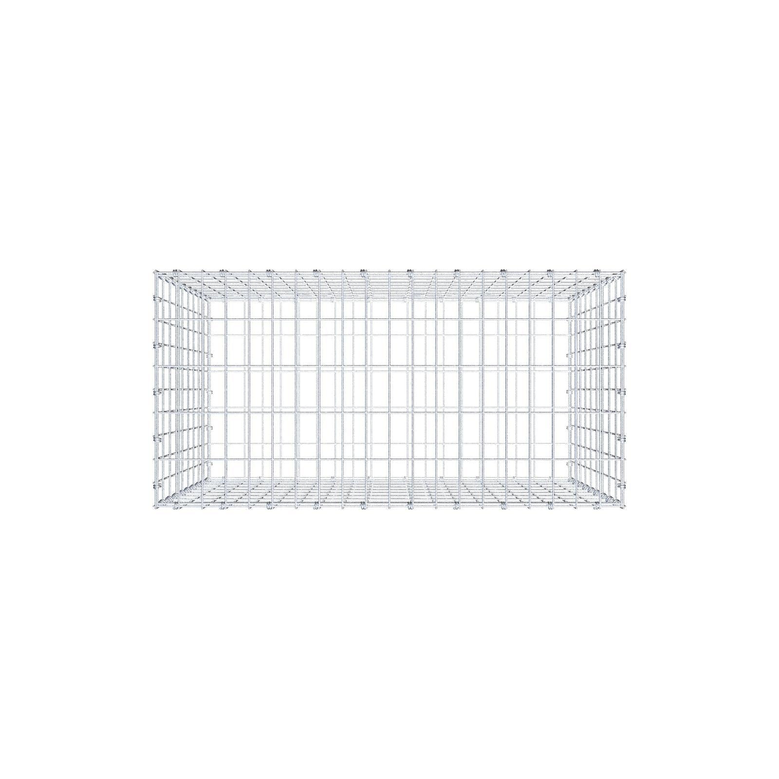 Gabion 100 cm x 90 cm x 50 cm (L x H x D), maskestørrelse 5 x 10 cm, spiralring