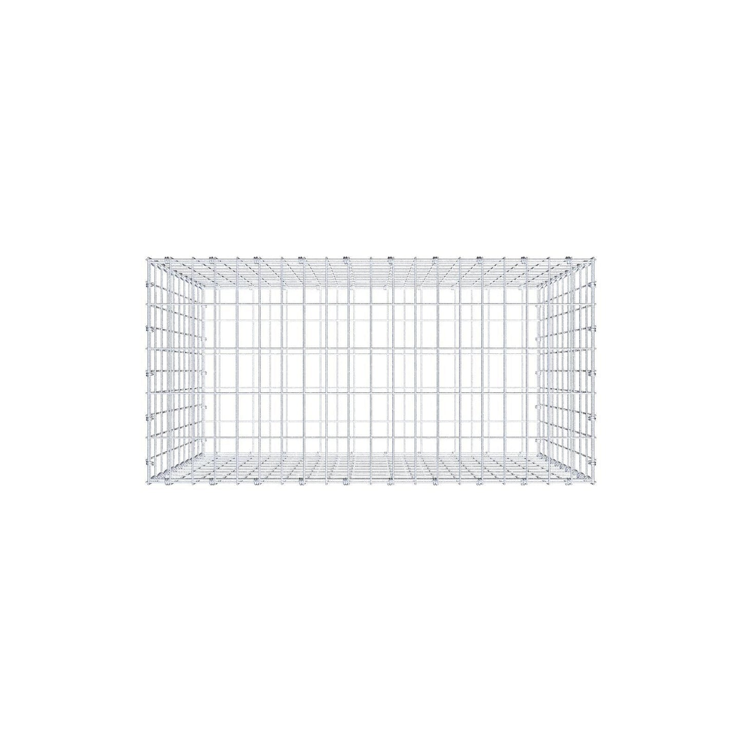 Gabion 100 cm x 100 cm x 50 cm (L x H x D), maskestørrelse 5 x 10 cm, spiralring