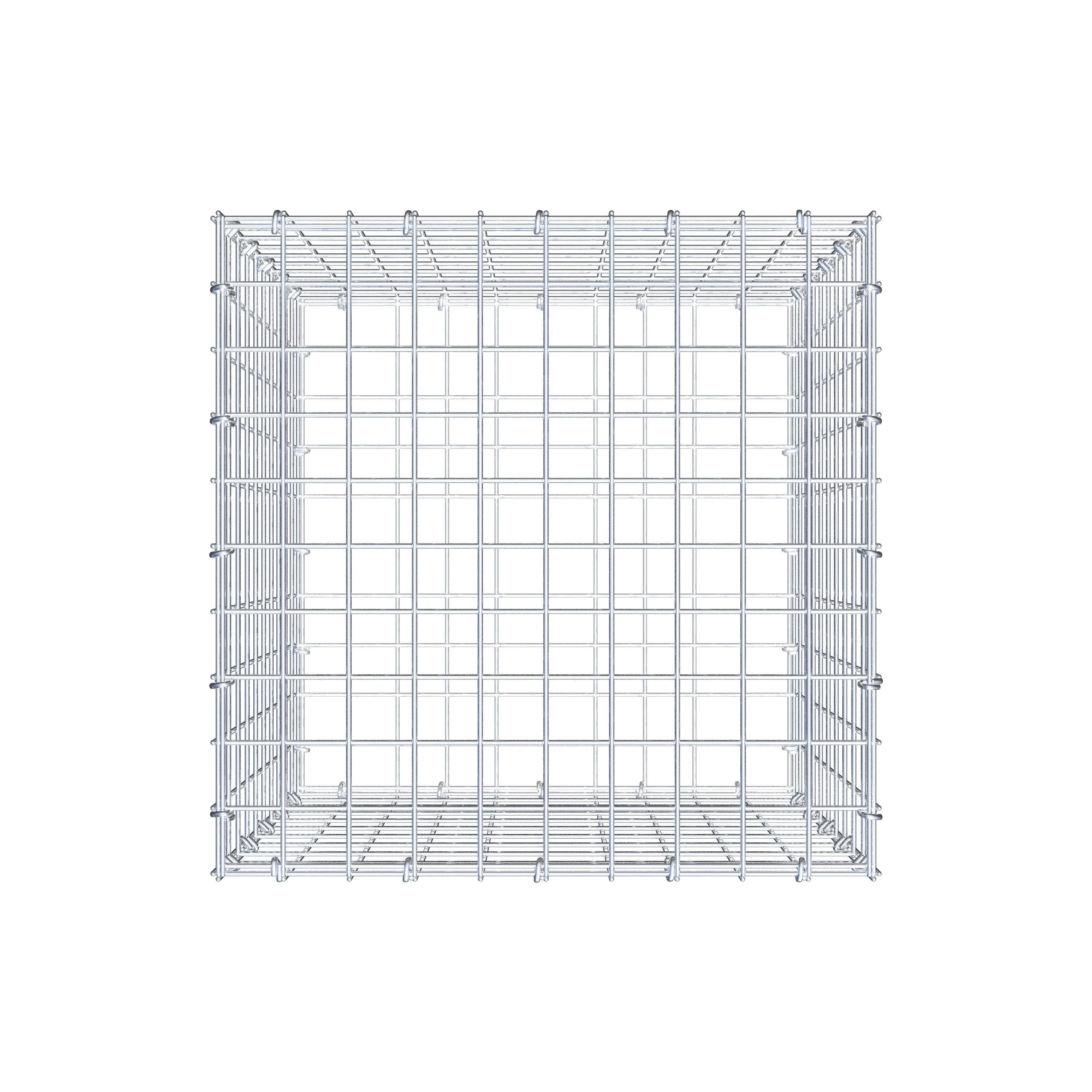Gabion 50 cm x 50 cm x 50 cm (L x H x P), mailles 5 cm x 5 cm, anneau en C