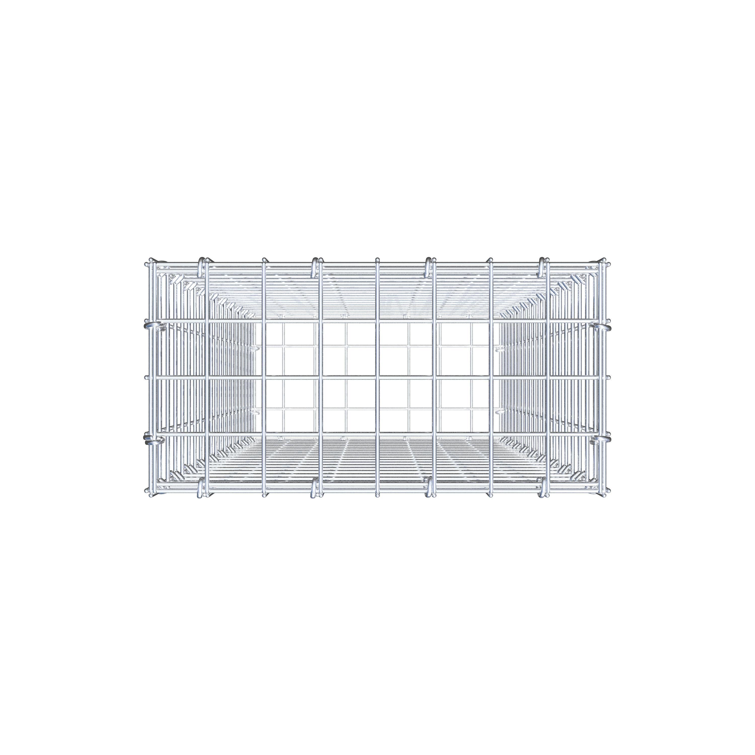 Schanskorf 100 cm x 40 cm x 20 cm (L x H x D), maaswijdte 5 cm x 5 cm, C-ring