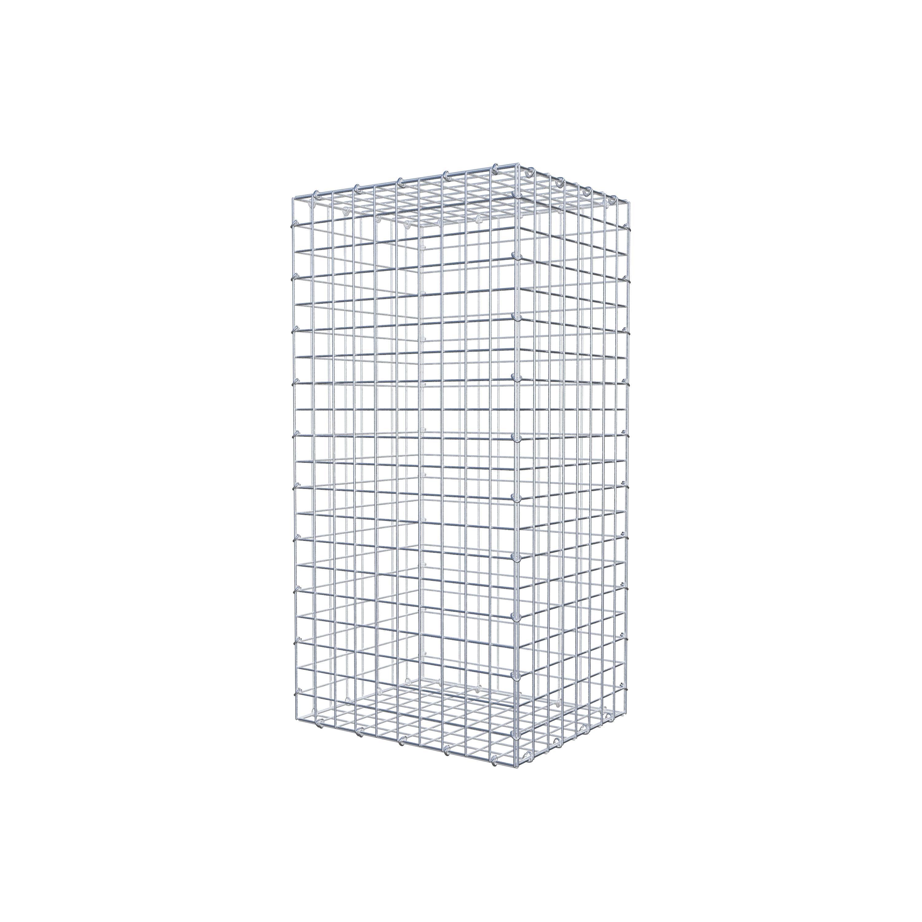 Gavión 100 cm x 40 cm x 50 cm (L x A x P), malla 5 cm x 5 cm, anillo en C