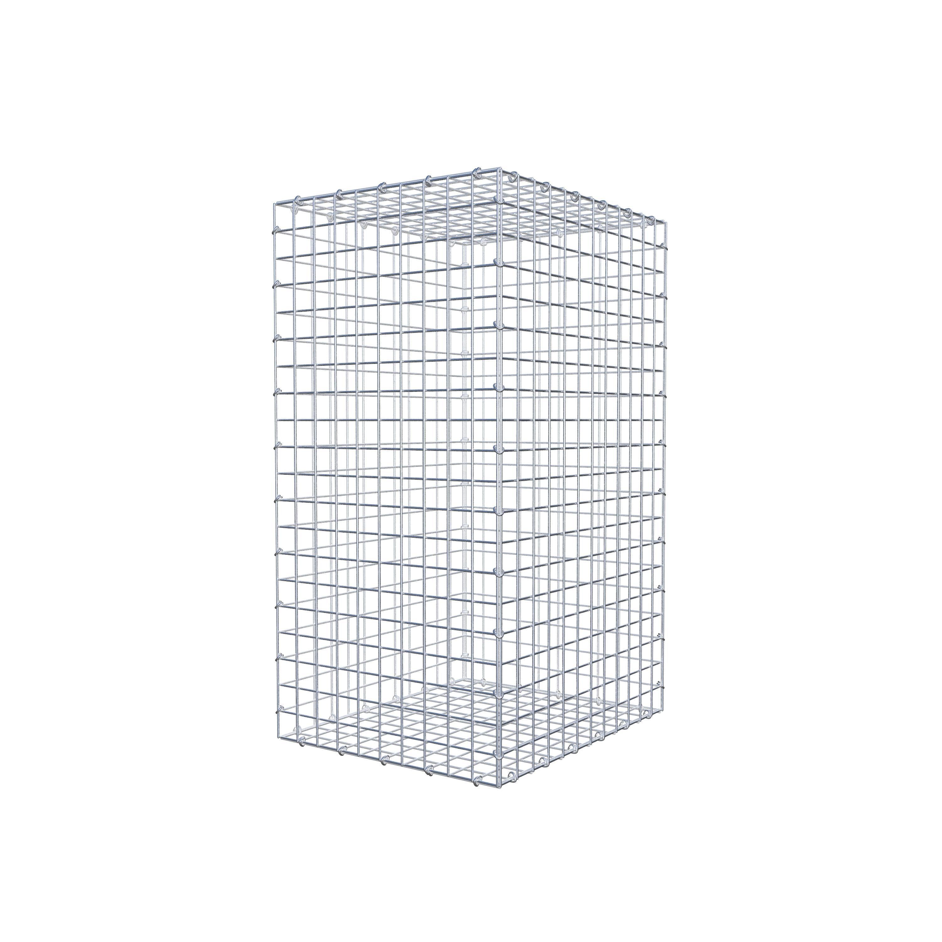 Gavión 100 cm x 60 cm x 50 cm (L x A x P), malla 5 cm x 5 cm, anillo en C