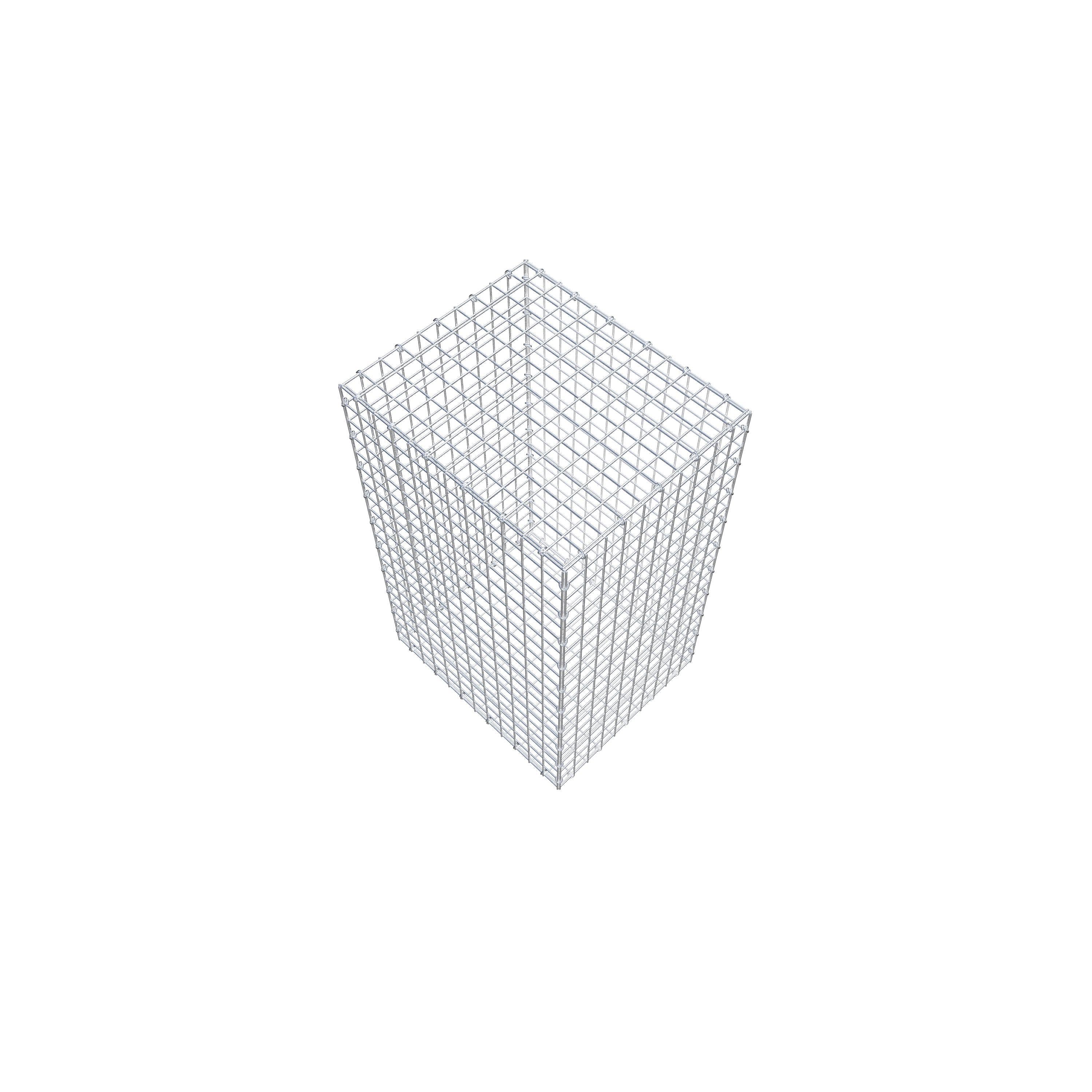 Gavión 100 cm x 60 cm x 50 cm (L x A x P), malla 5 cm x 5 cm, anillo en C