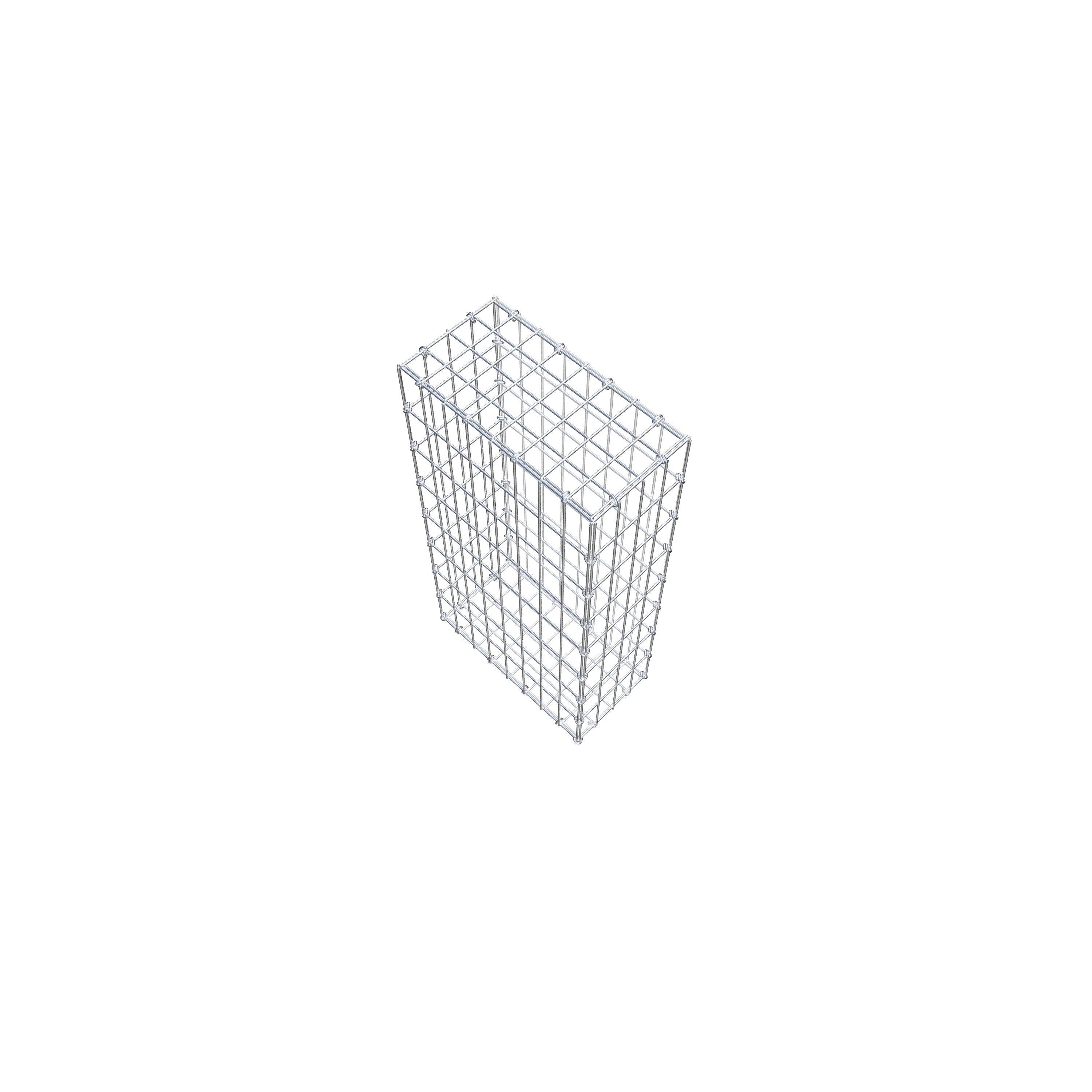 Gabion 80 cm x 40 cm x 20 cm (L x H x P), mailles 5 cm x 10 cm, anneau en C
