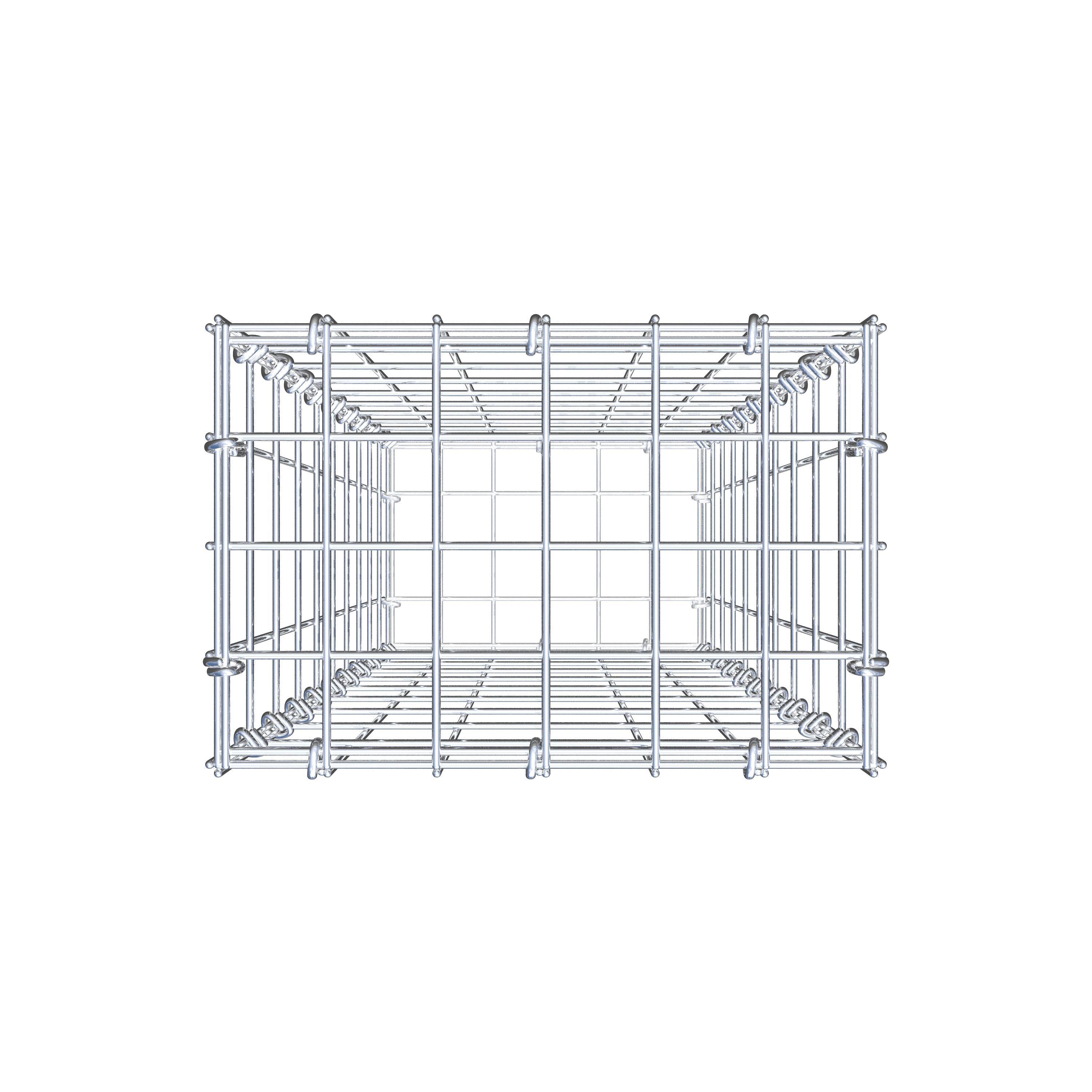 Gabion 100 cm x 30 cm x 20 cm (L x H x P), mailles 5 cm x 10 cm, anneau en C