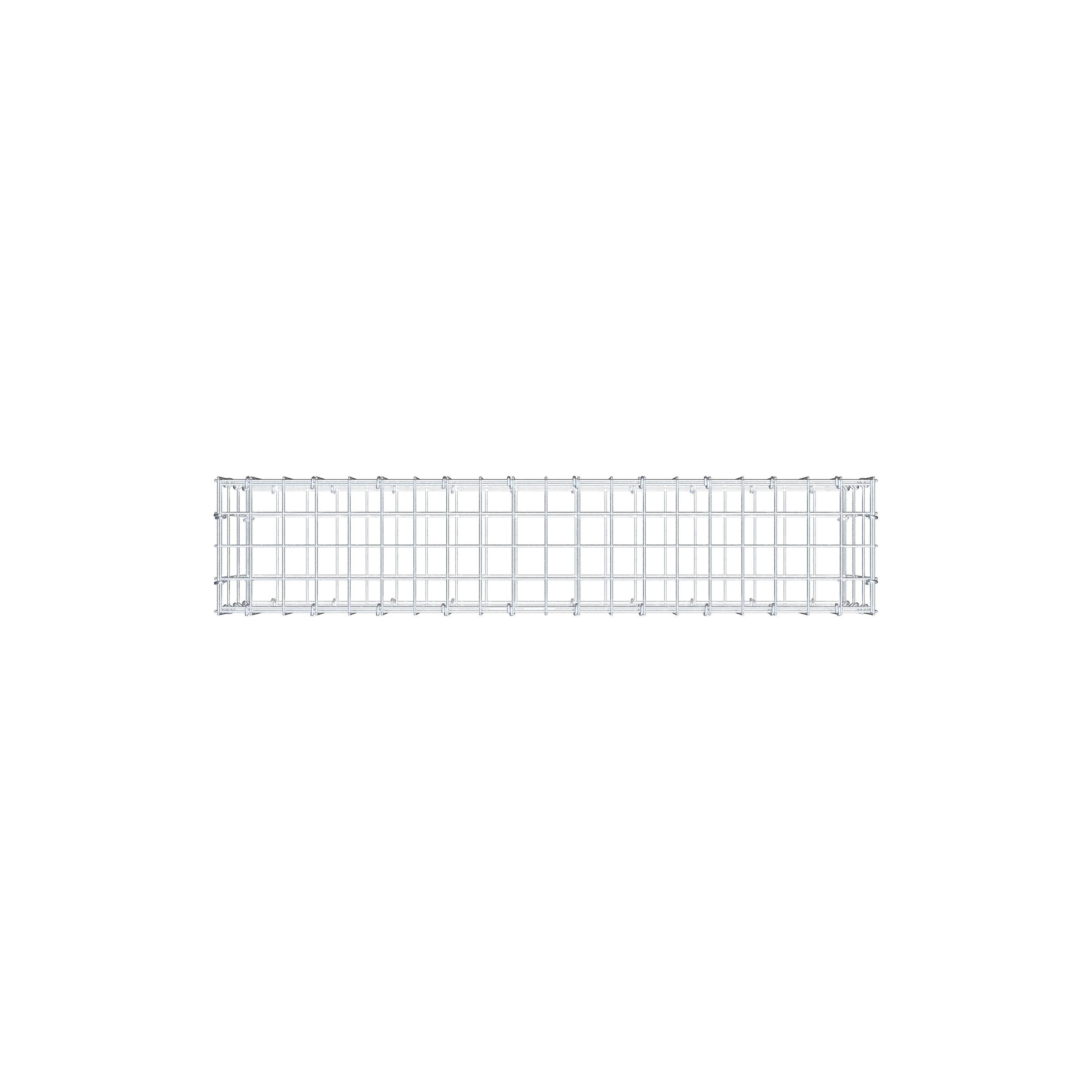Gabion 100 cm x 30 cm x 20 cm (L x H x P), mailles 5 cm x 10 cm, anneau en C