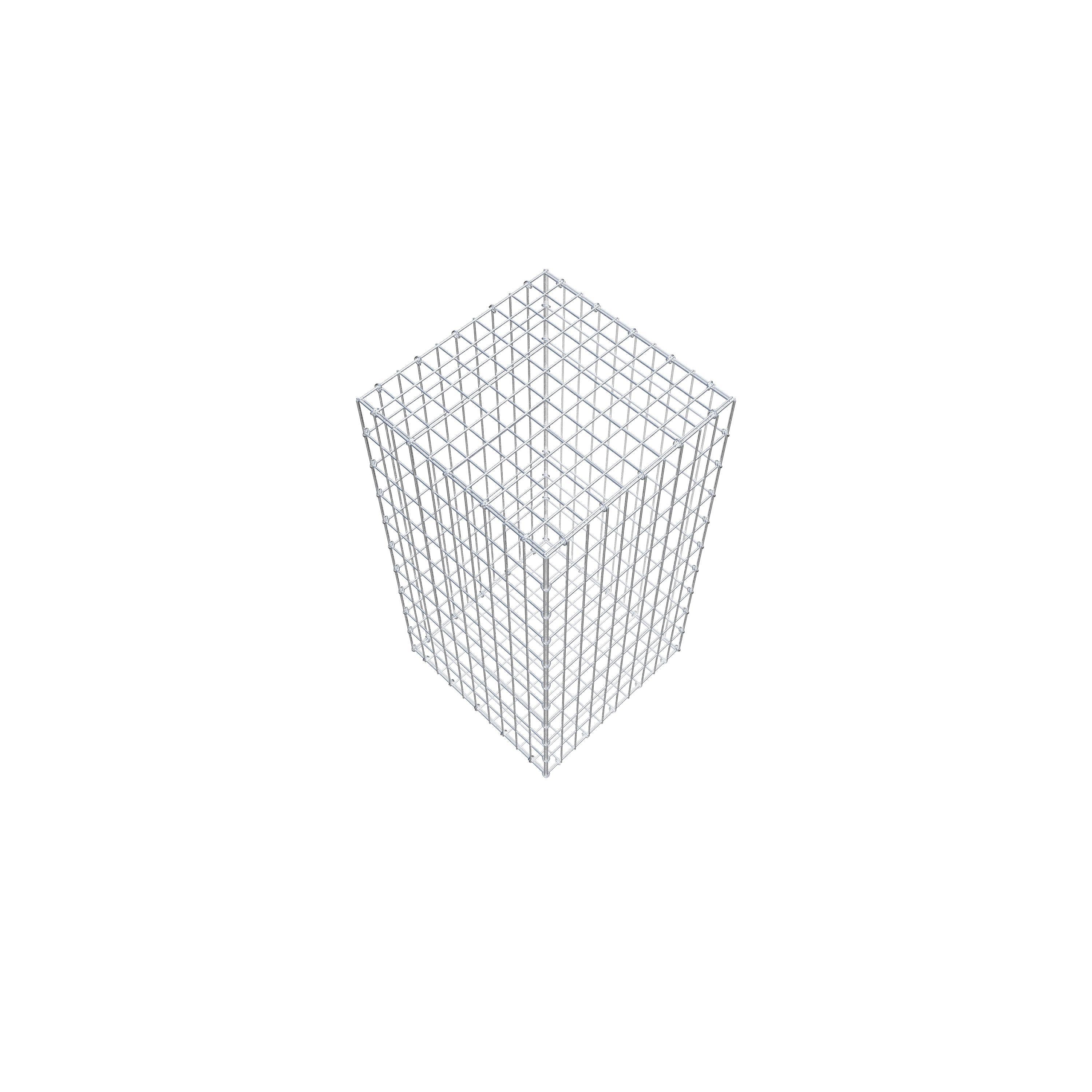 Gavión 100 cm x 50 cm x 50 cm (L x A x P), luz de malla 5 cm x 10 cm, anillo en C
