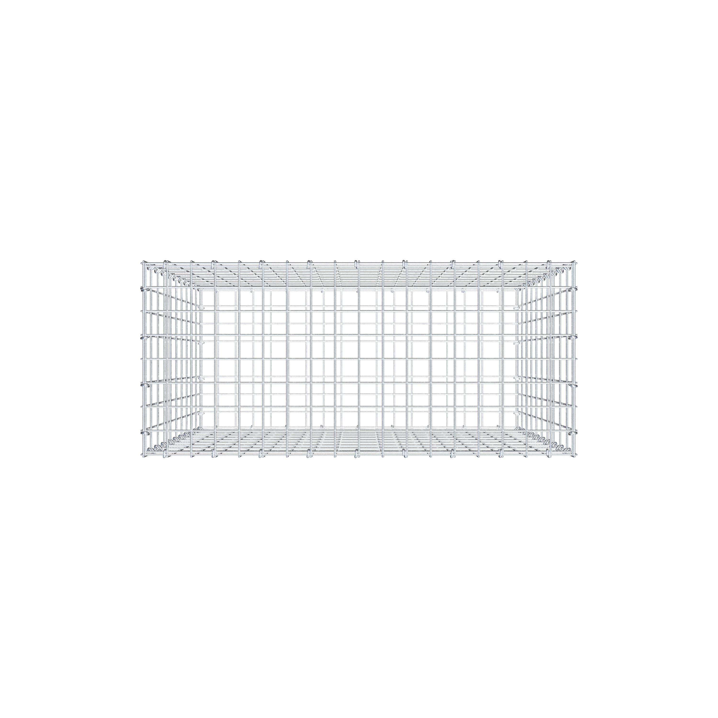 Gabion 100 cm x 90 cm x 40 cm (L x H x D), mesh size 5 cm x 10 cm, C-ring