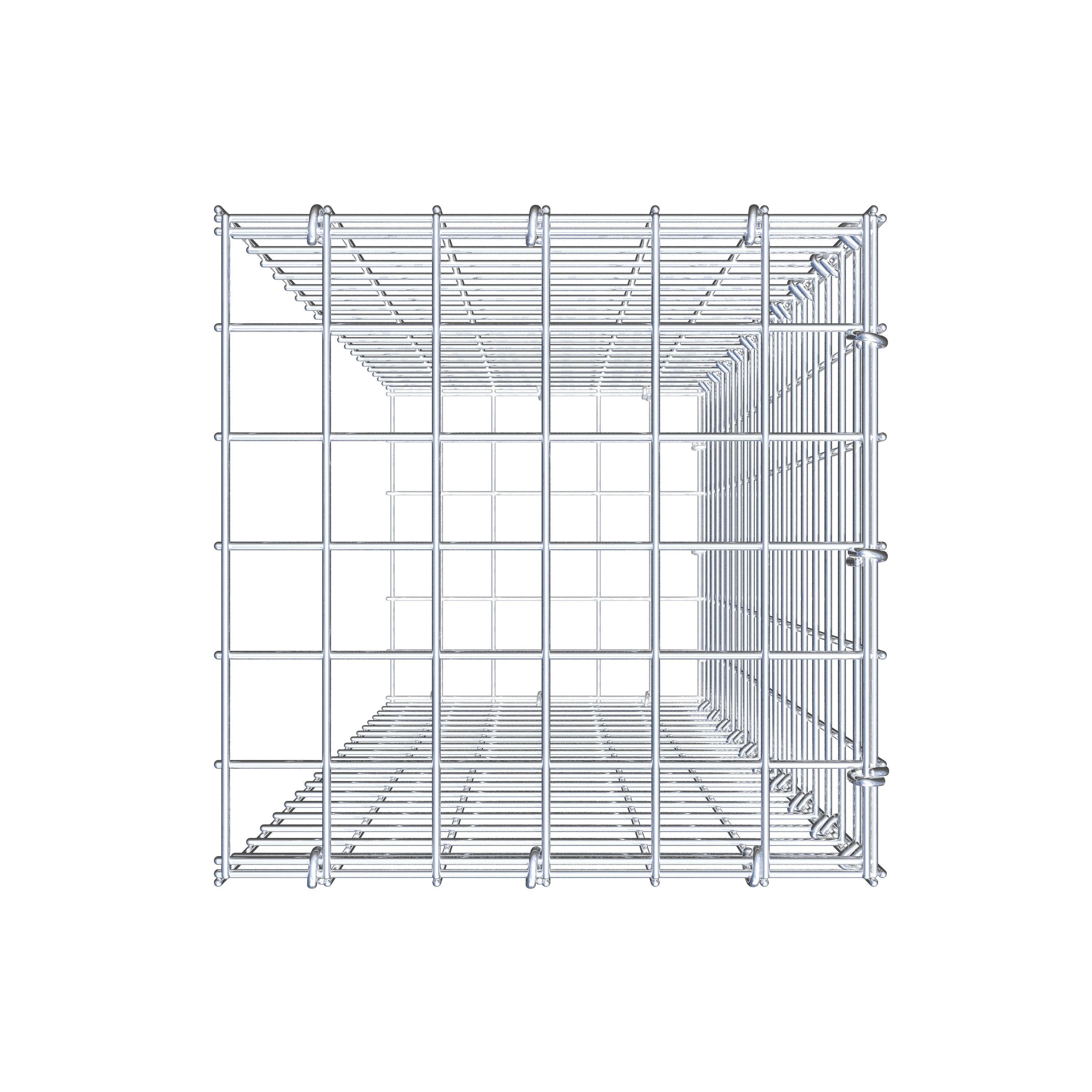 Monteret gabion type 2 100 cm x 30 cm x 30 cm (L x H x D), maskestørrelse 5 cm x 5 cm, C-ring