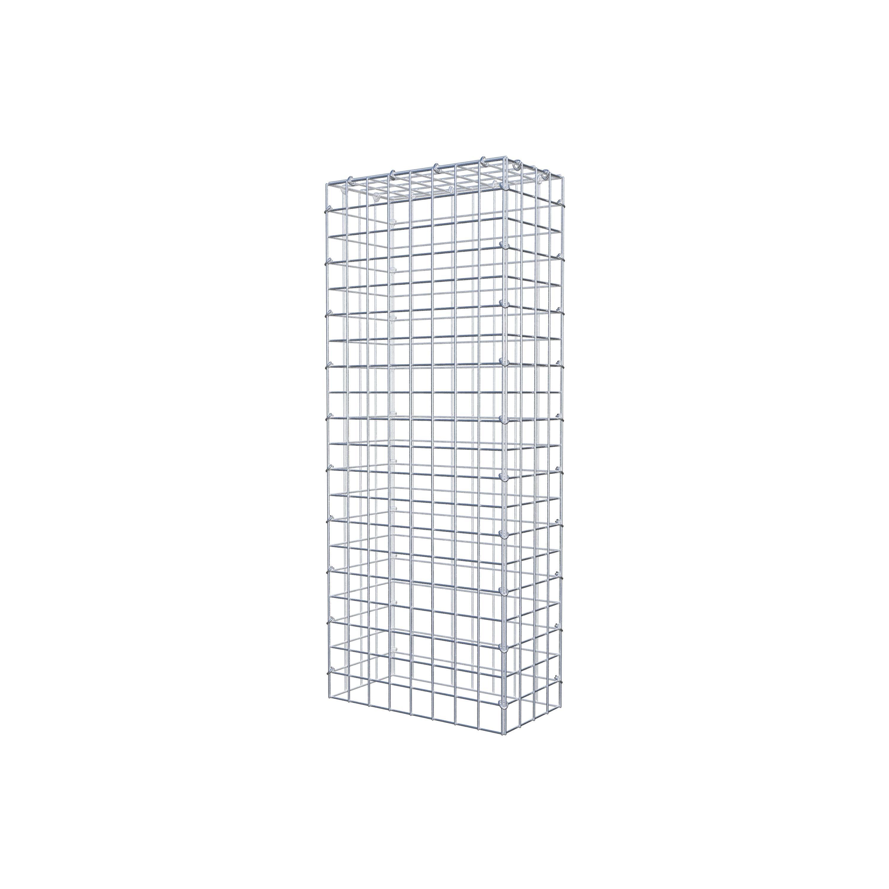 Typ 3 påbyggnadsgabion 100 cm x 20 cm x 40 cm (L x H x D), maskstorlek 5 cm x 5 cm, C-ring