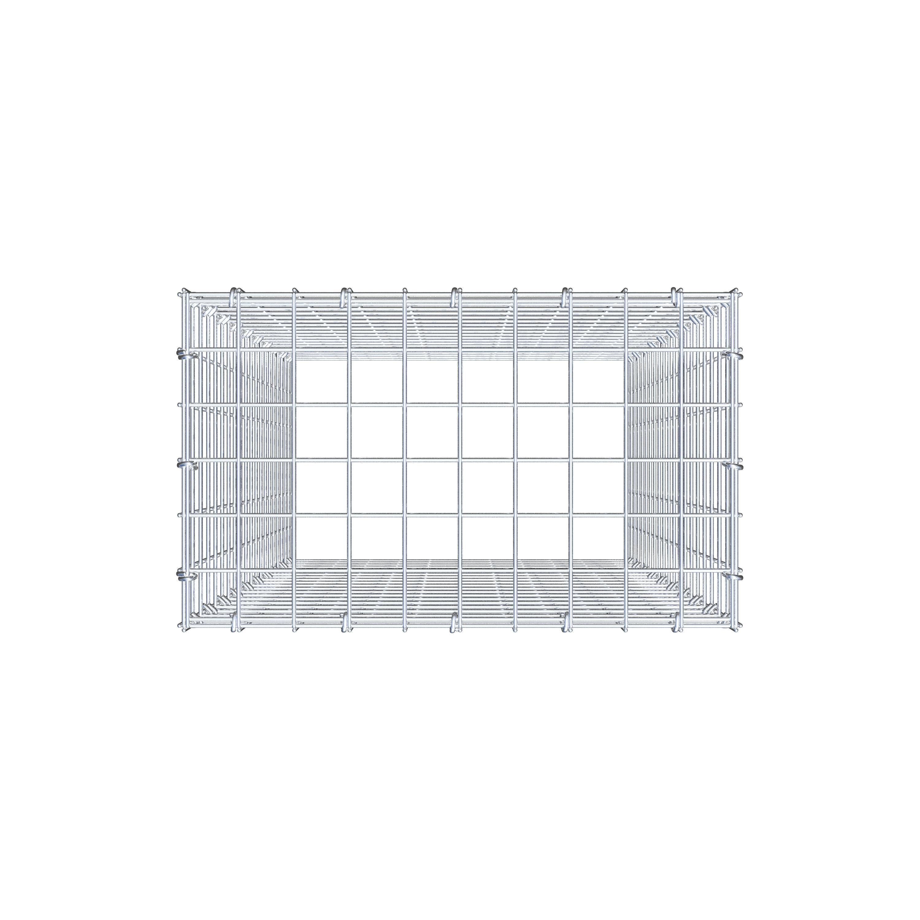 Monteret gabion type 3 100 cm x 50 cm x 30 cm (L x H x D), maskestørrelse 5 cm x 5 cm, C-ring