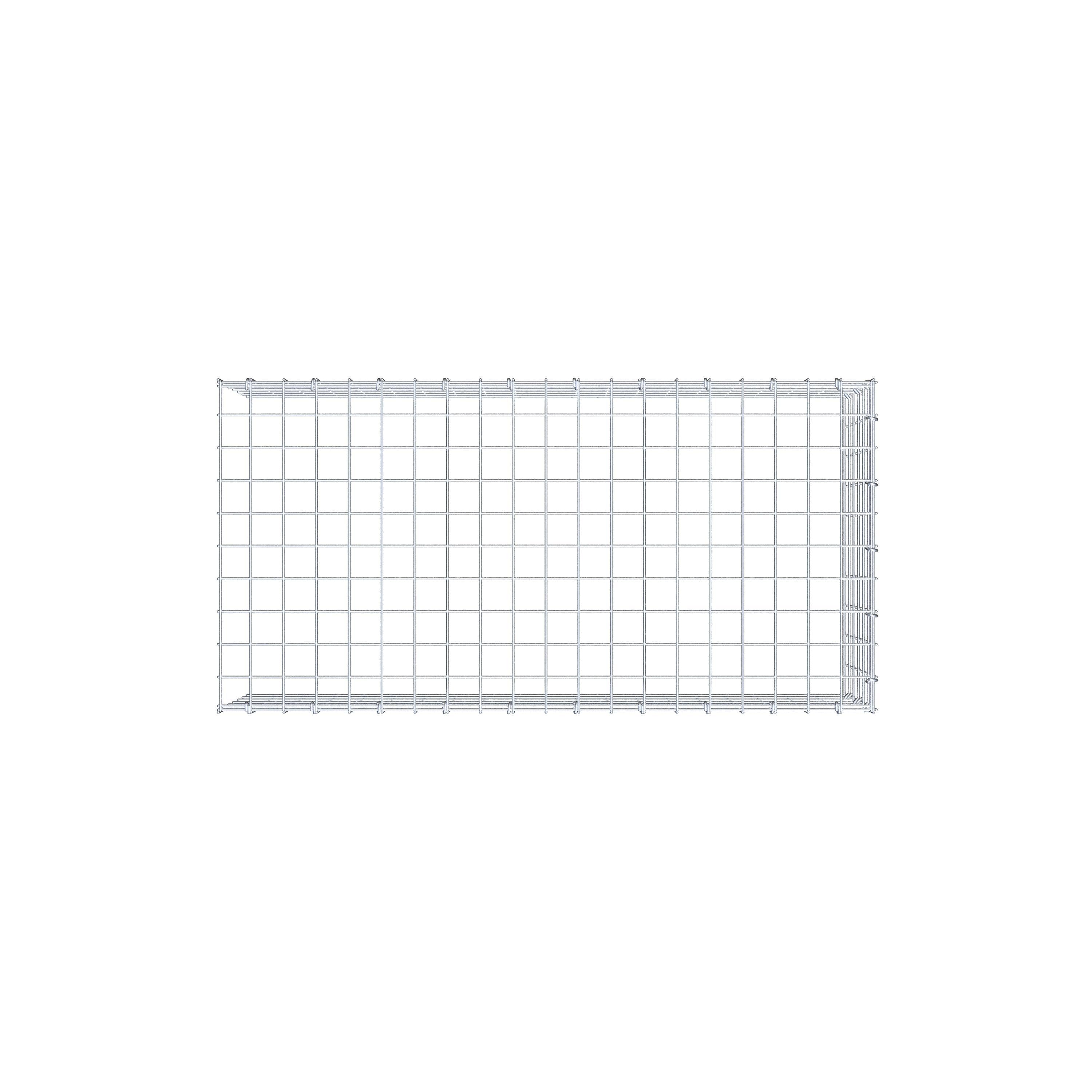 Mounted gabion type 4 100 cm x 30 cm x 50 cm (L x H x D), mesh size 5 cm x 5 cm, C-ring
