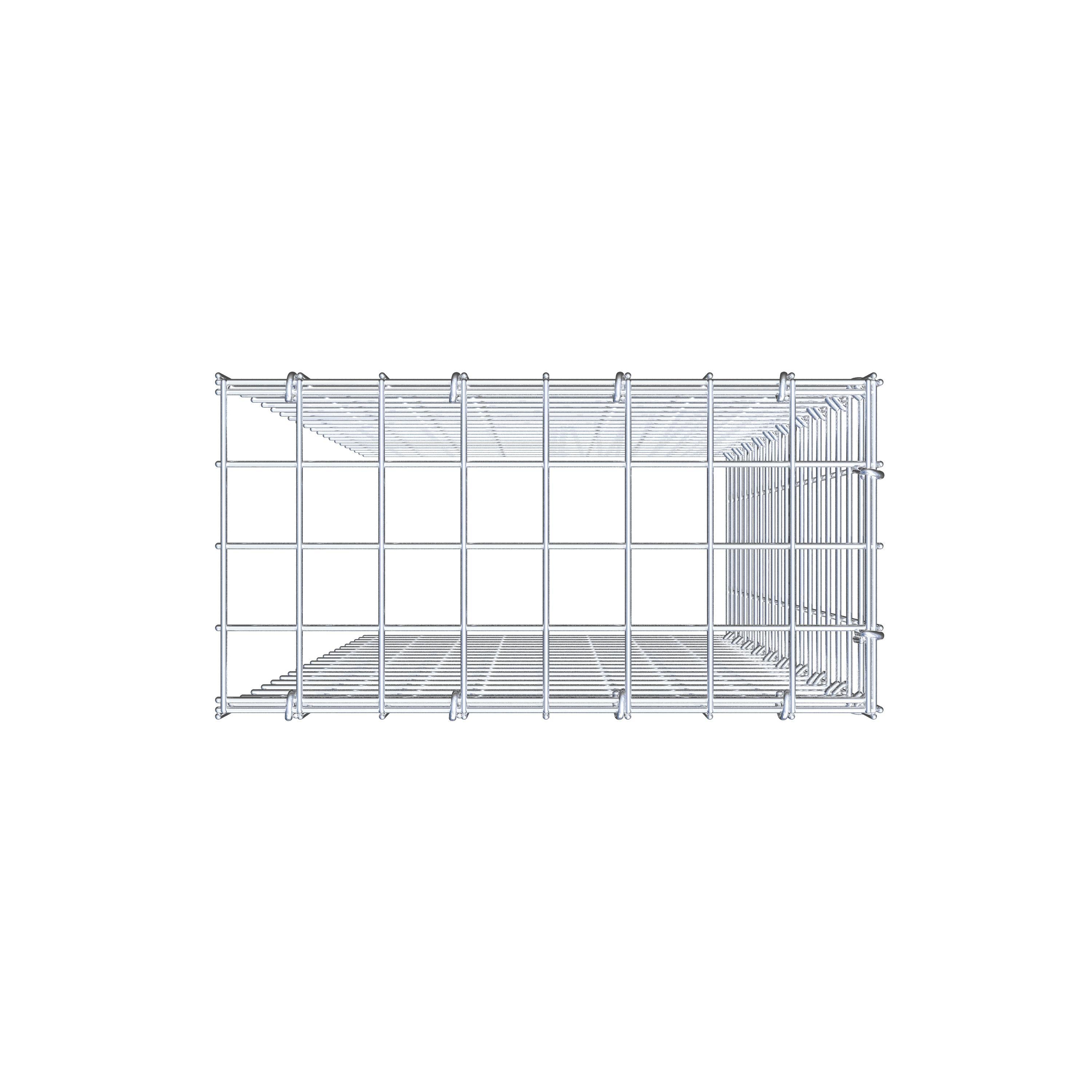 Fourche rapportée type 4 100 cm x 40 cm x 20 cm (L x H x P), mailles 5 cm x 5 cm, anneau C