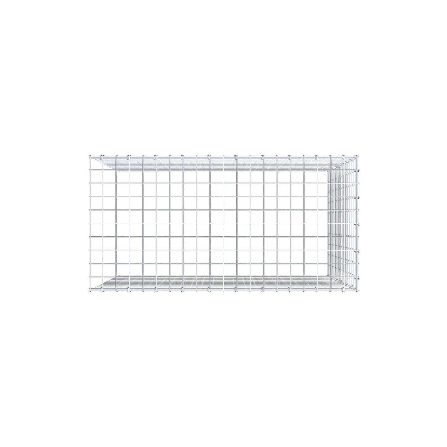 Monteret gabion type 4 100 cm x 90 cm x 50 cm (L x H x D), maskestørrelse 5 cm x 5 cm, C-ring
