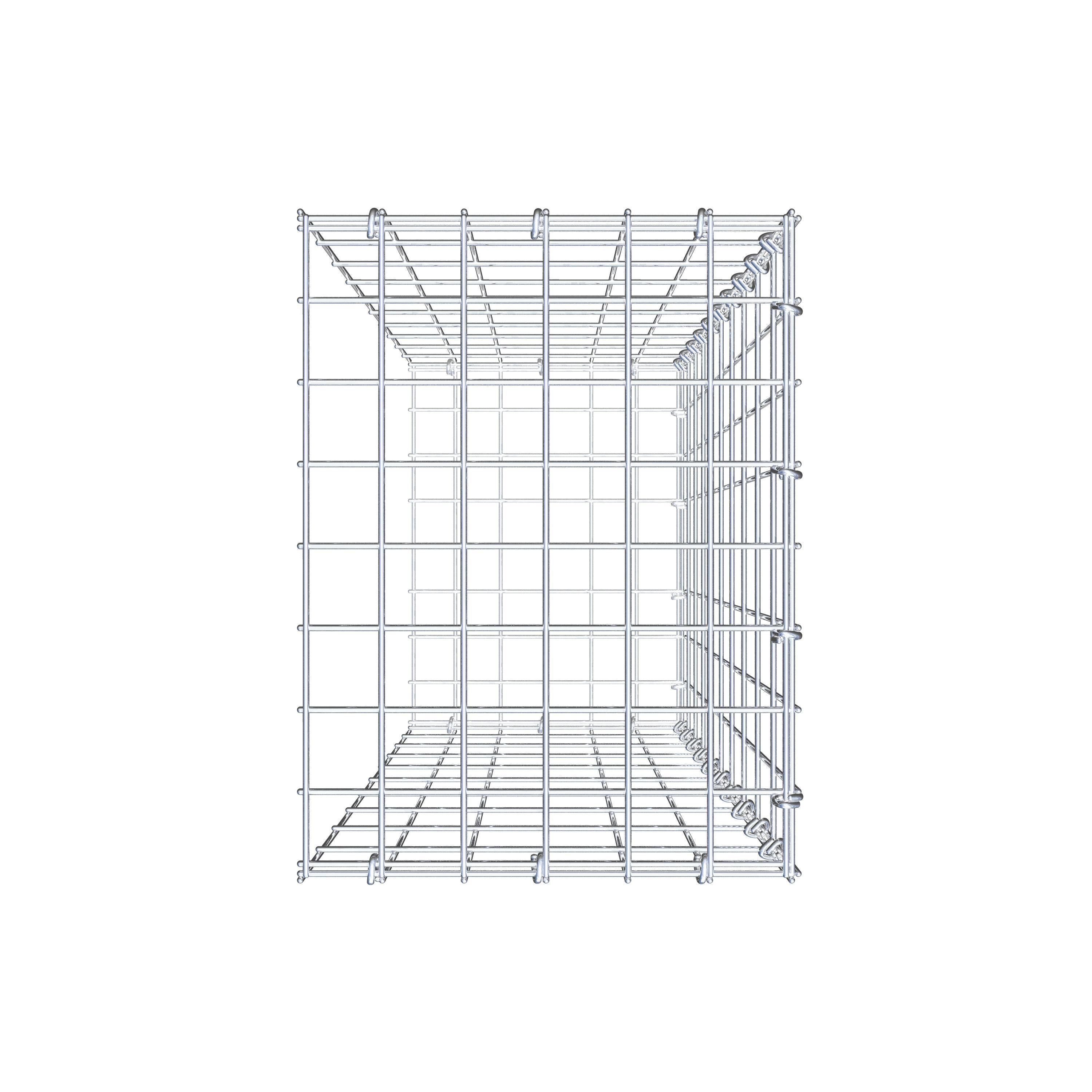 Monteret gabion type 2 100 cm x 30 cm x 40 cm, maskestørrelse 5 cm x 10 cm, C-ring
