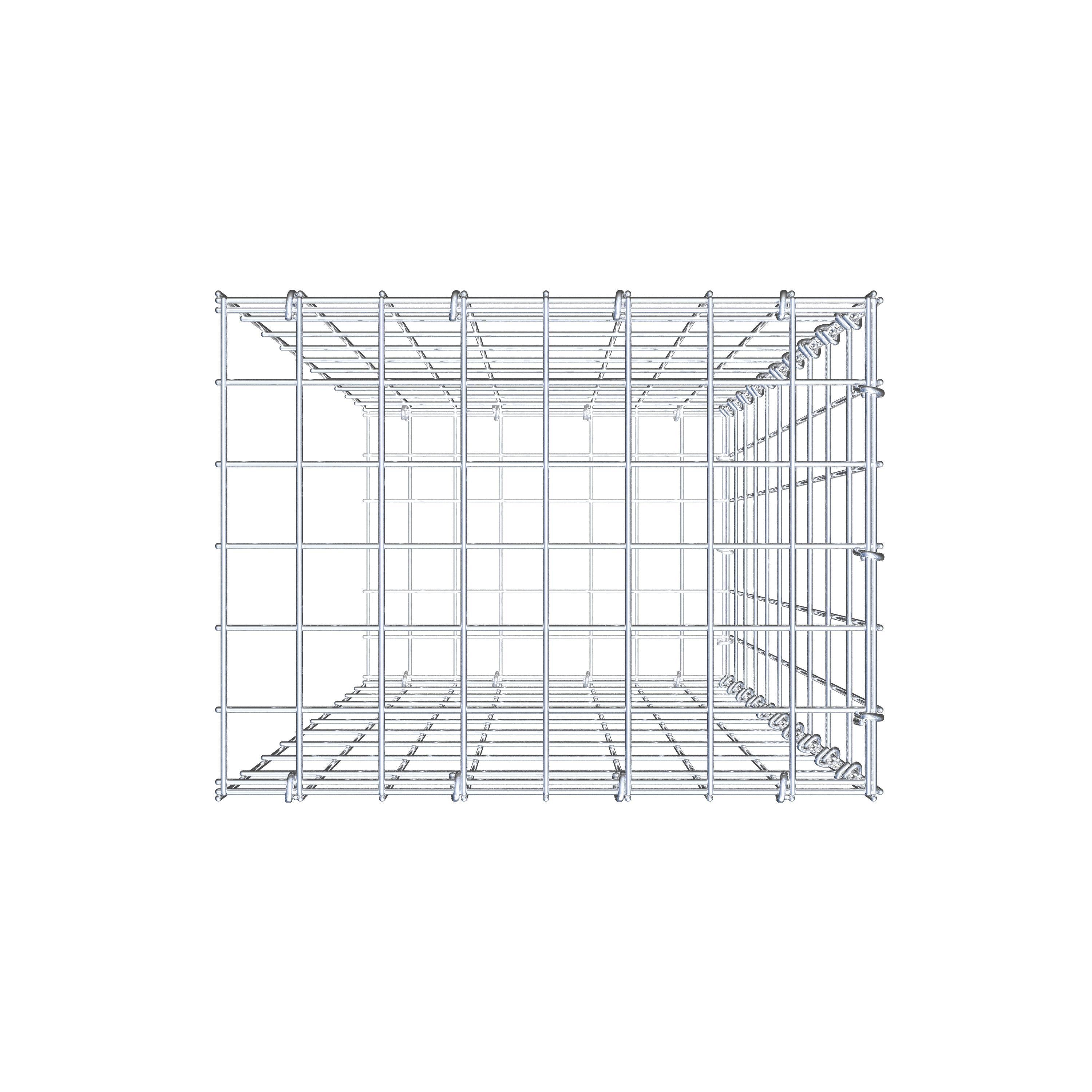 Mounted gabion type 2 100 cm x 40 cm x 30 cm, mesh size 5 cm x 10 cm, C-ring
